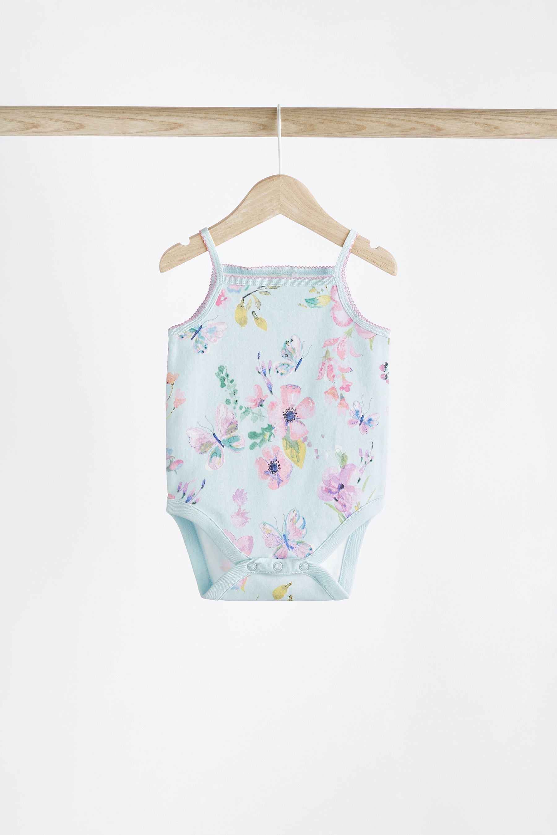 White Fairy Baby Strappy Vest Bodysuits 5 Pack