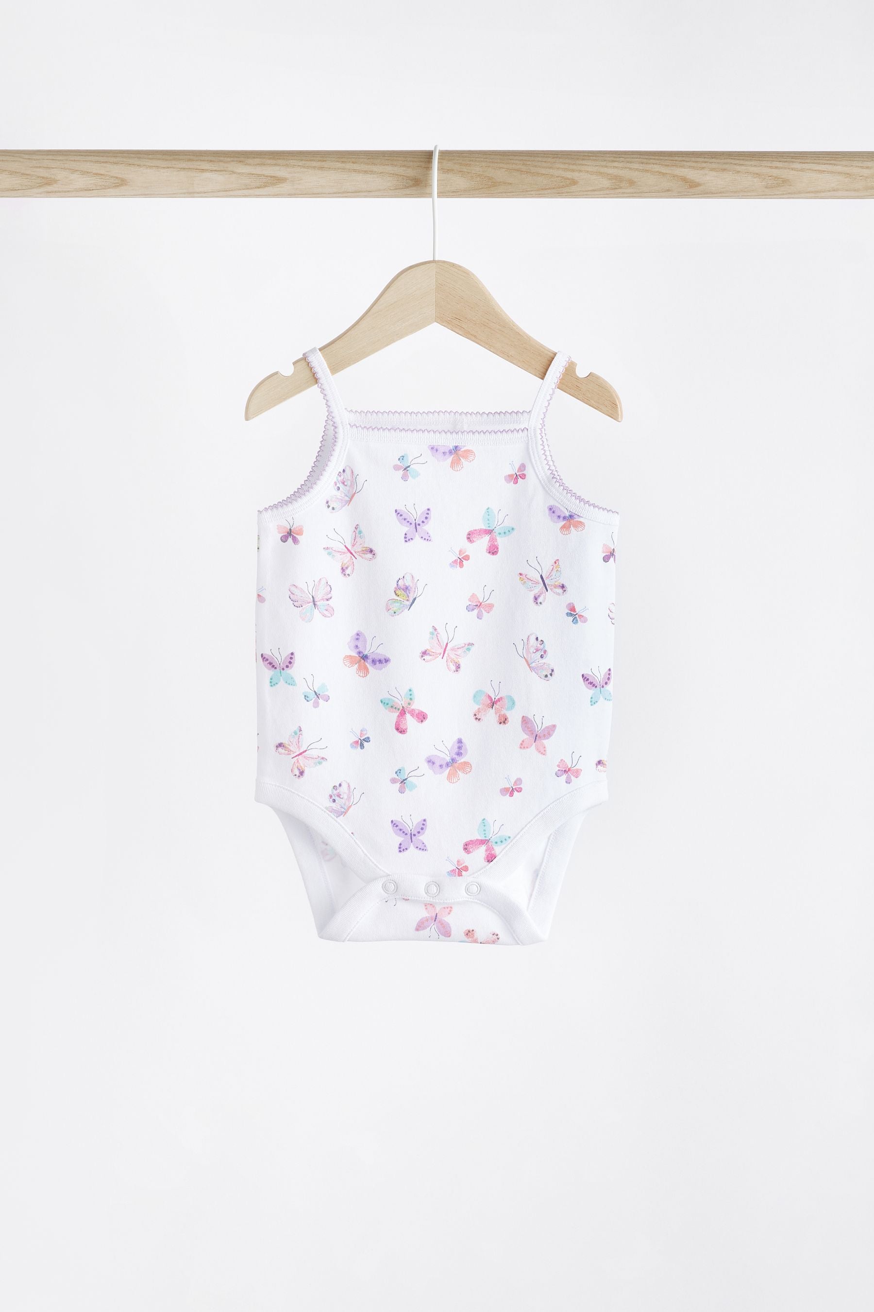 White Fairy Baby Strappy Vest Bodysuits 5 Pack