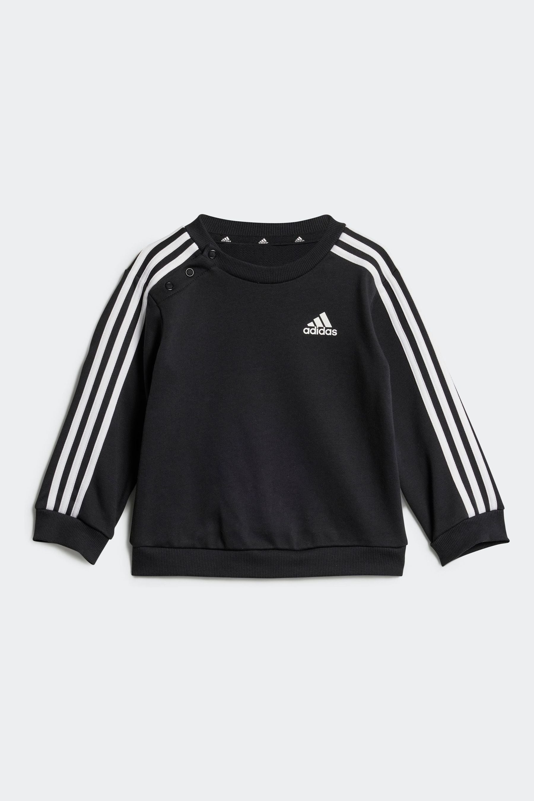 Black/Grey adidas Kids Essentials 3 Stripes Jogger Set