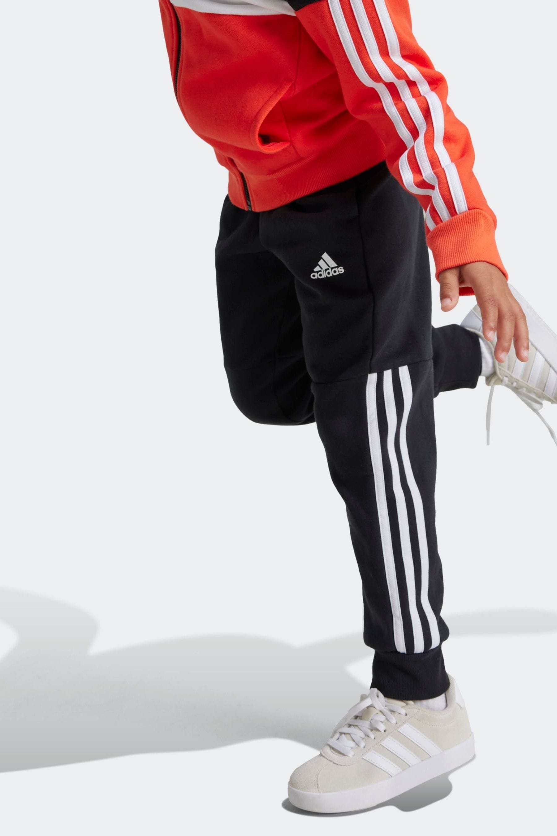 Red/Black adidas Kids Tiberio 3-Stripes Colorblock Fleece Tracksuit