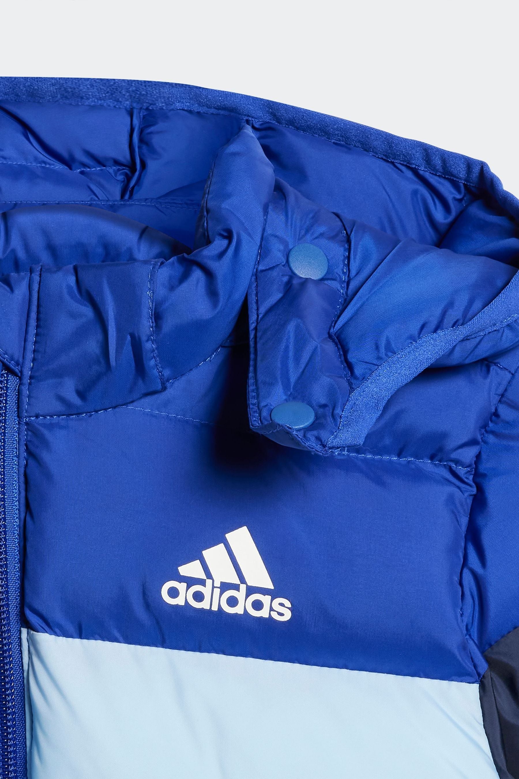 adidas Blue Synthetic Down Jacket