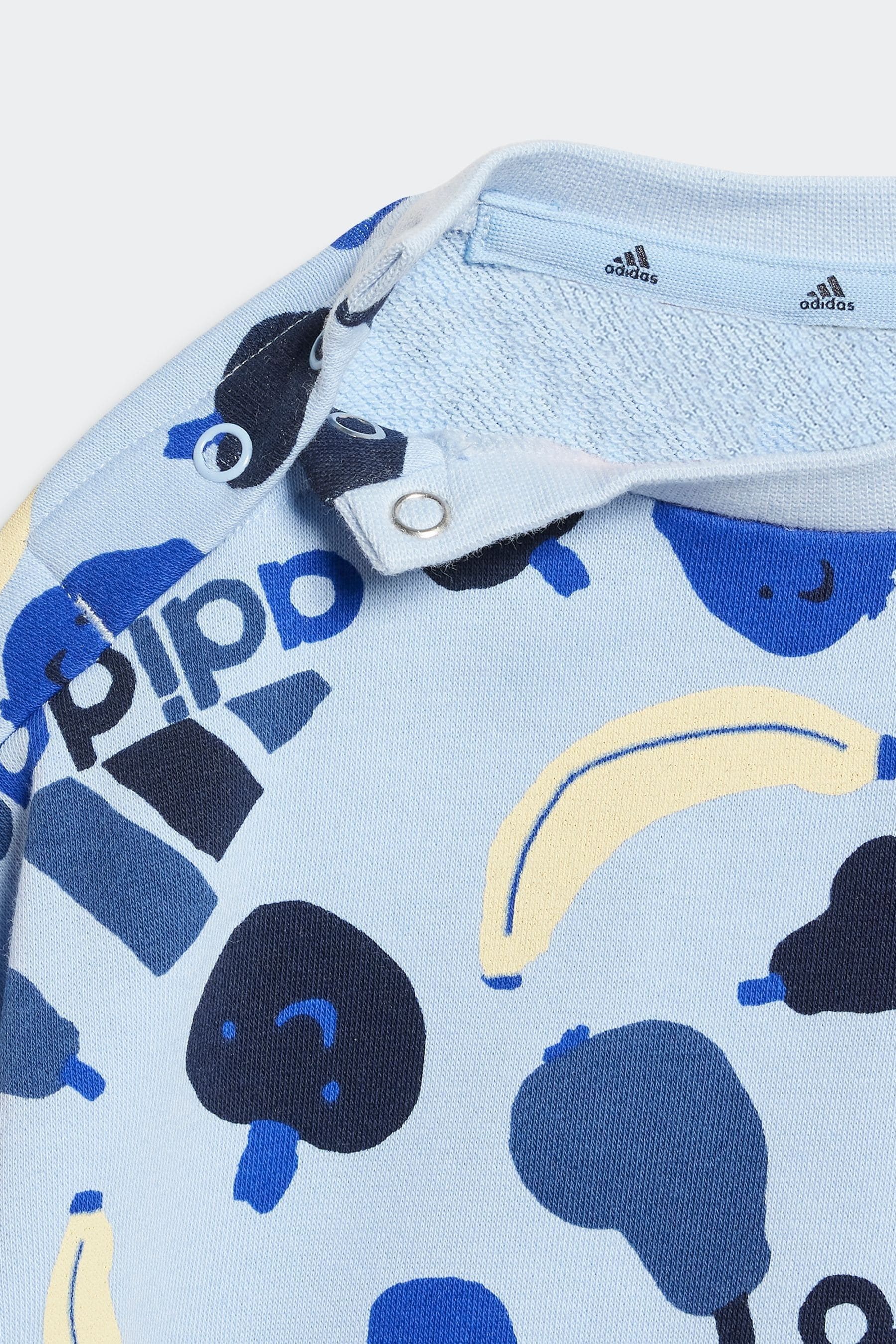 adidas Blue/Navy Kids Essentials Allover Print Joggers Set