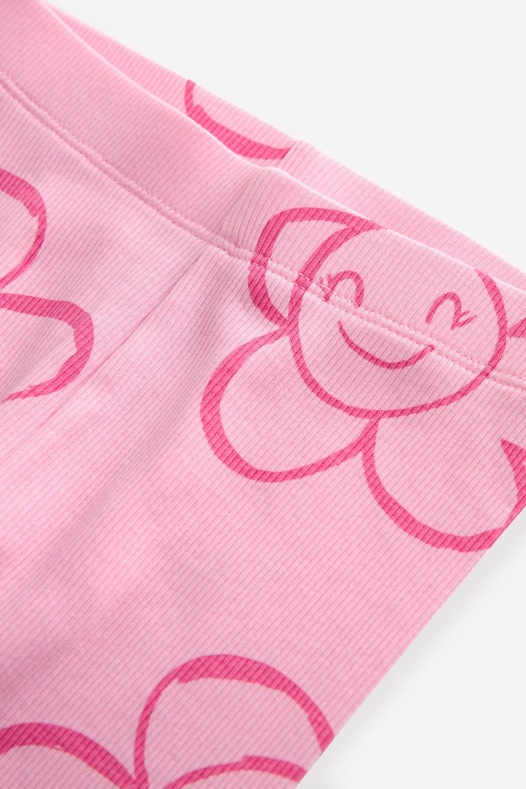 Pink Smile Flower Rib Jersey Leggings (3mths-7yrs)