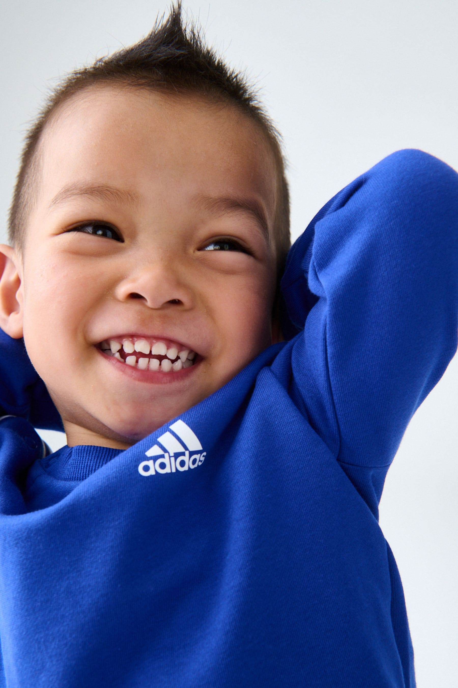 Blue/White adidas Kids Essentials 3 Stripes Jogger Set