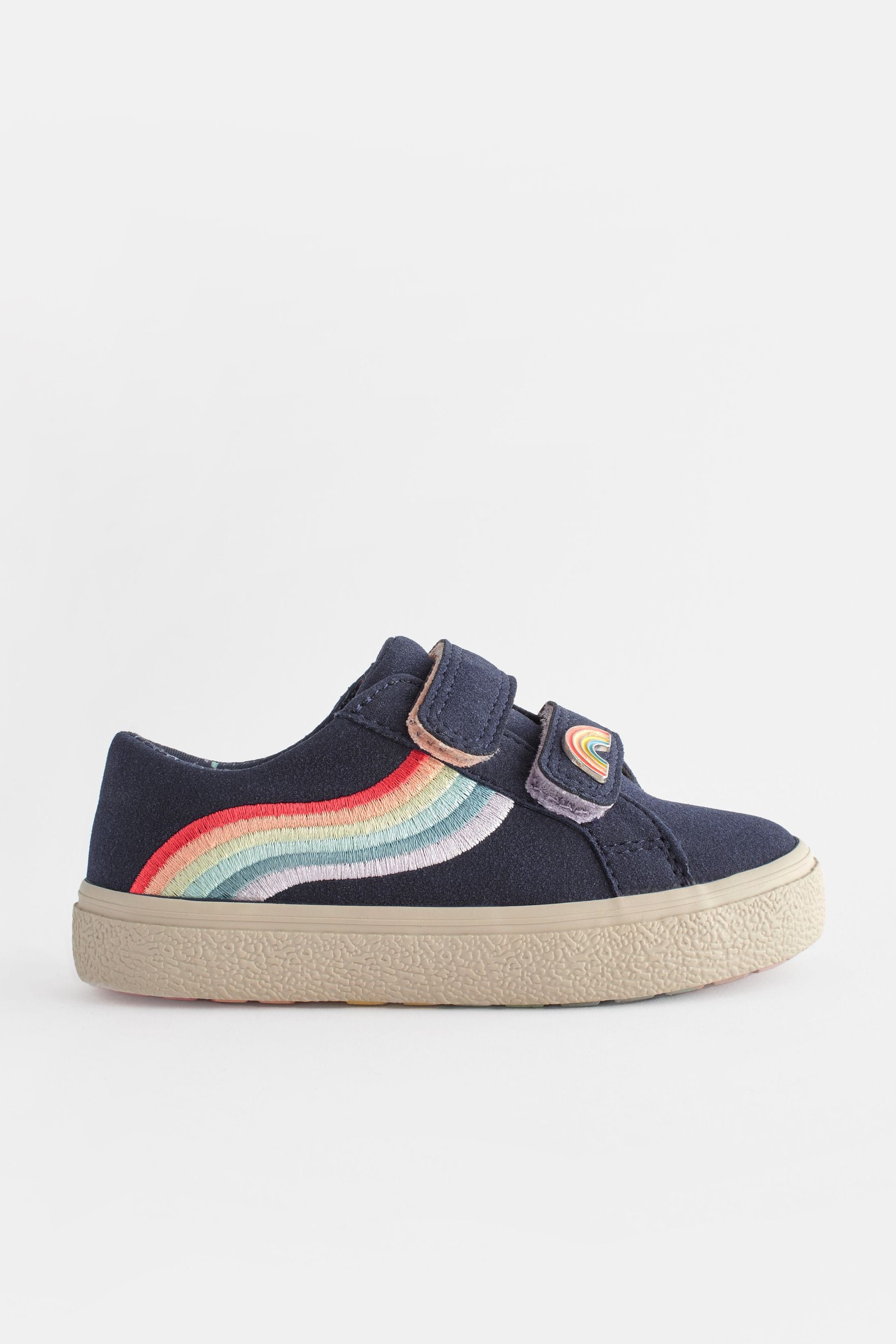 Navy Blue Rainbow Touch Fasten Trainers