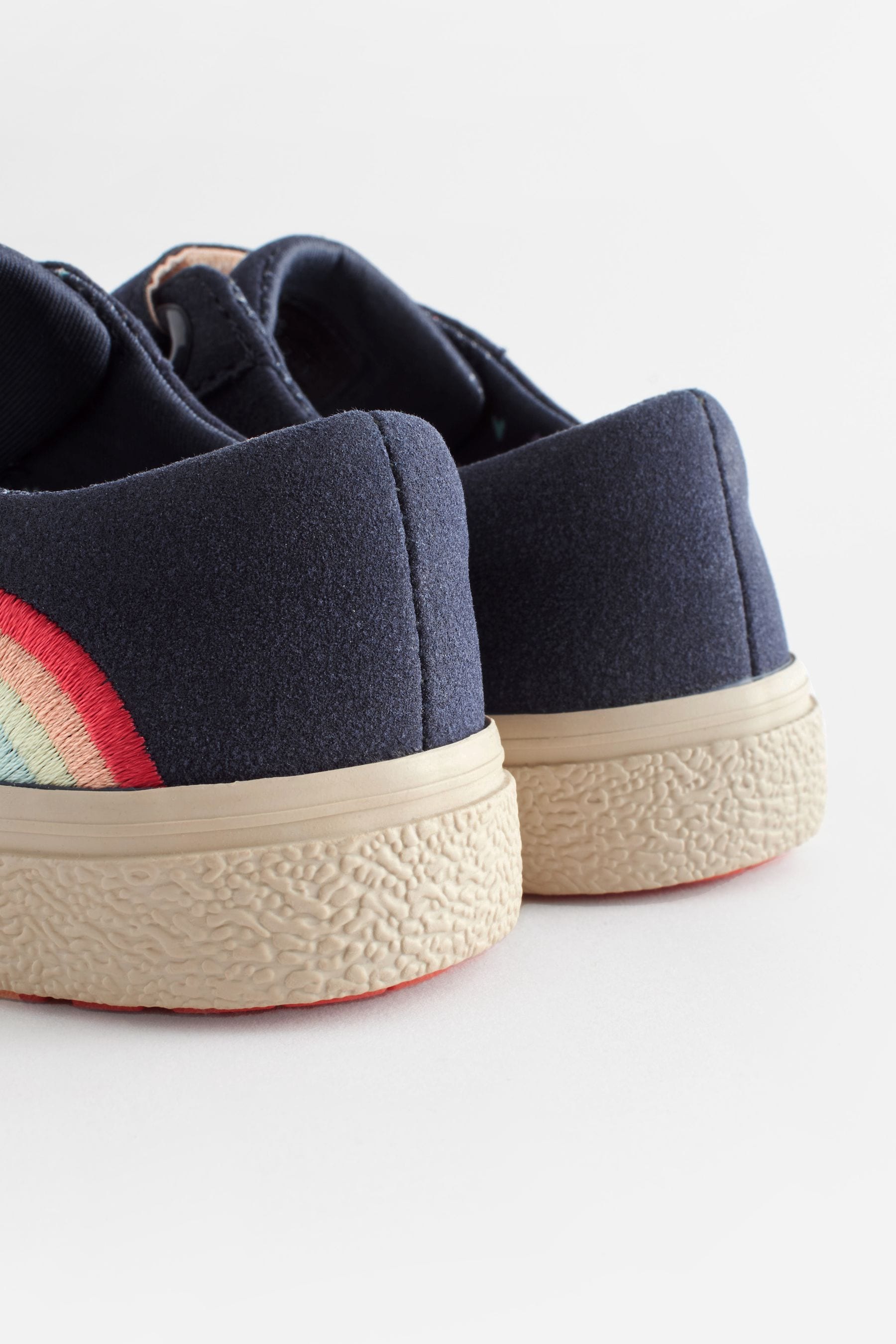 Navy Blue Rainbow Touch Fasten Trainers