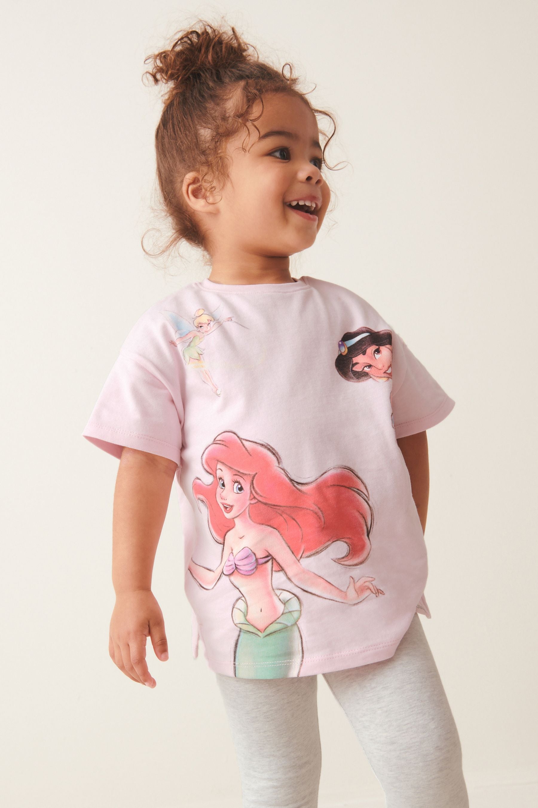 Pink Disney Princess Short Sleeve T-Shirt And Leggings Set (3mths-7yrs)