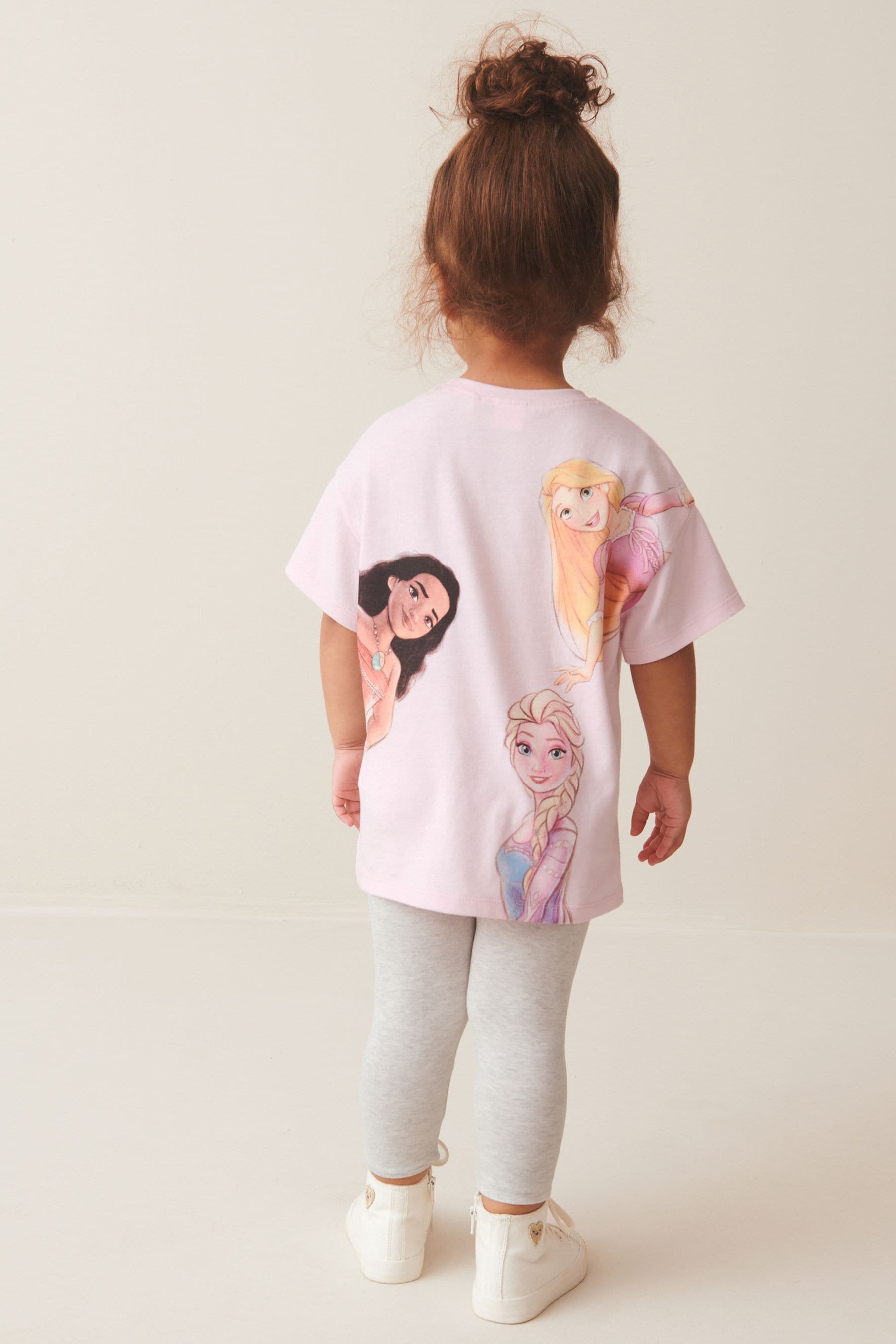 Pink Disney Princess Short Sleeve T-Shirt And Leggings Set (3mths-7yrs)