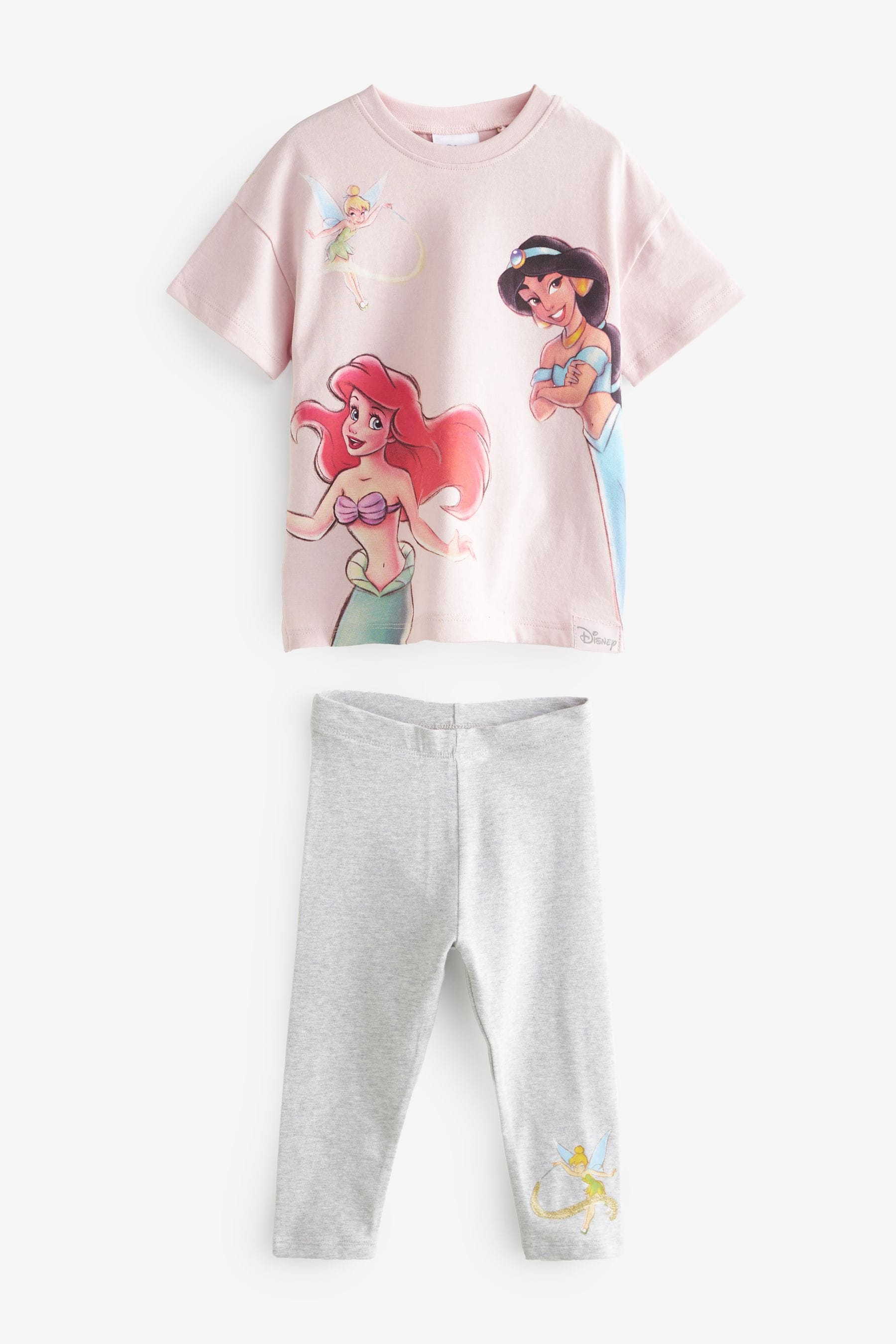 Pink Disney Princess Short Sleeve T-Shirt And Leggings Set (3mths-7yrs)