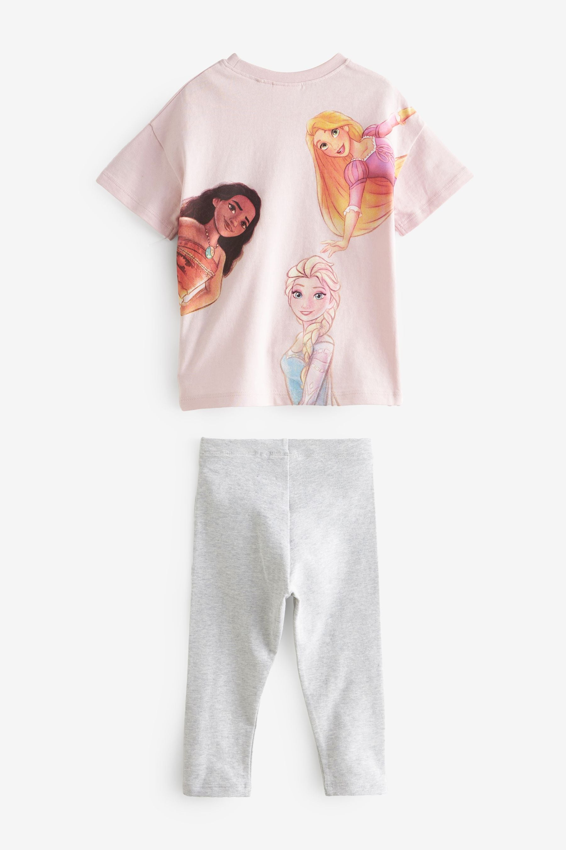 Pink Disney Princess Short Sleeve T-Shirt And Leggings Set (3mths-7yrs)