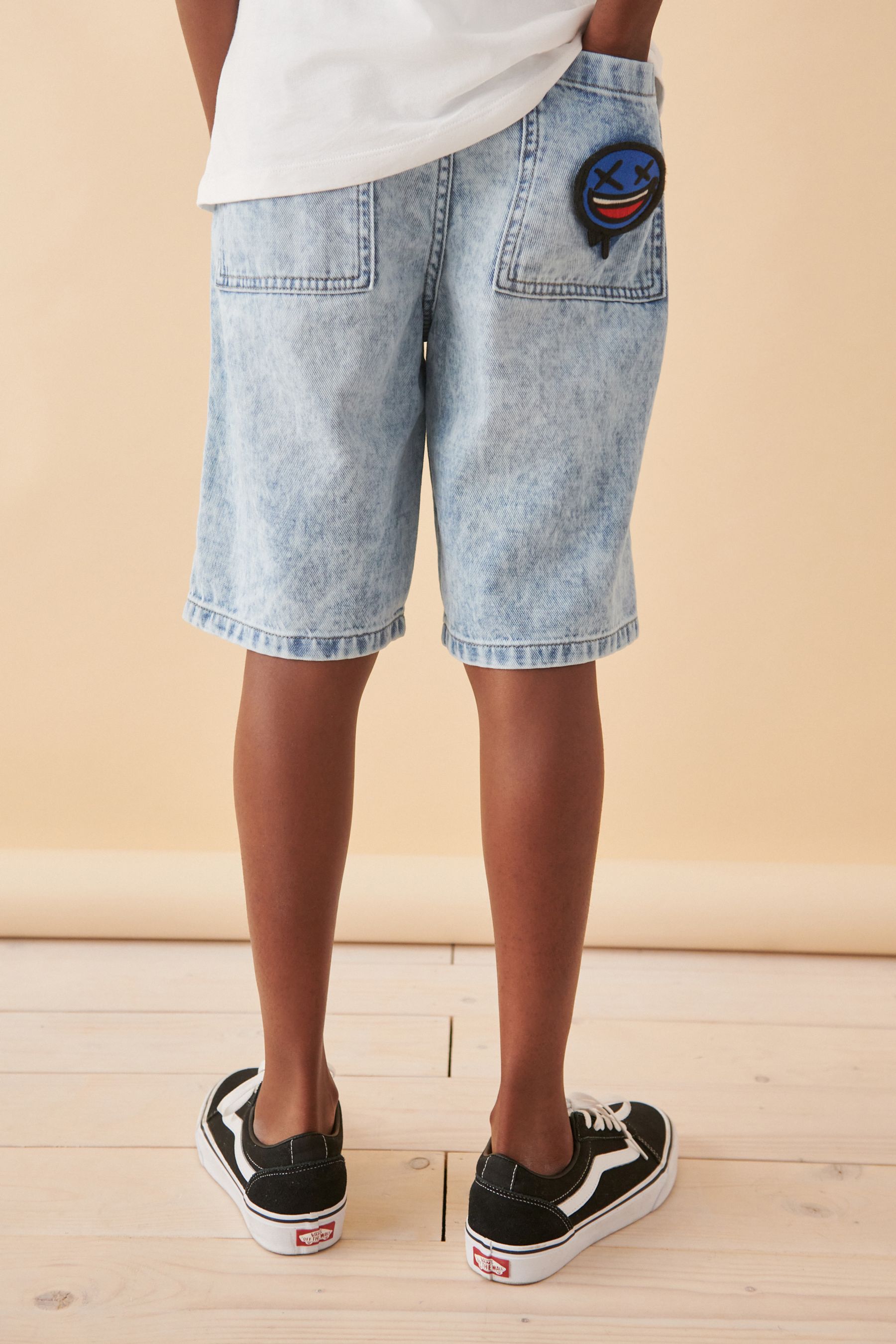 Light Blue Graffiti Denim Shorts (3-16yrs)