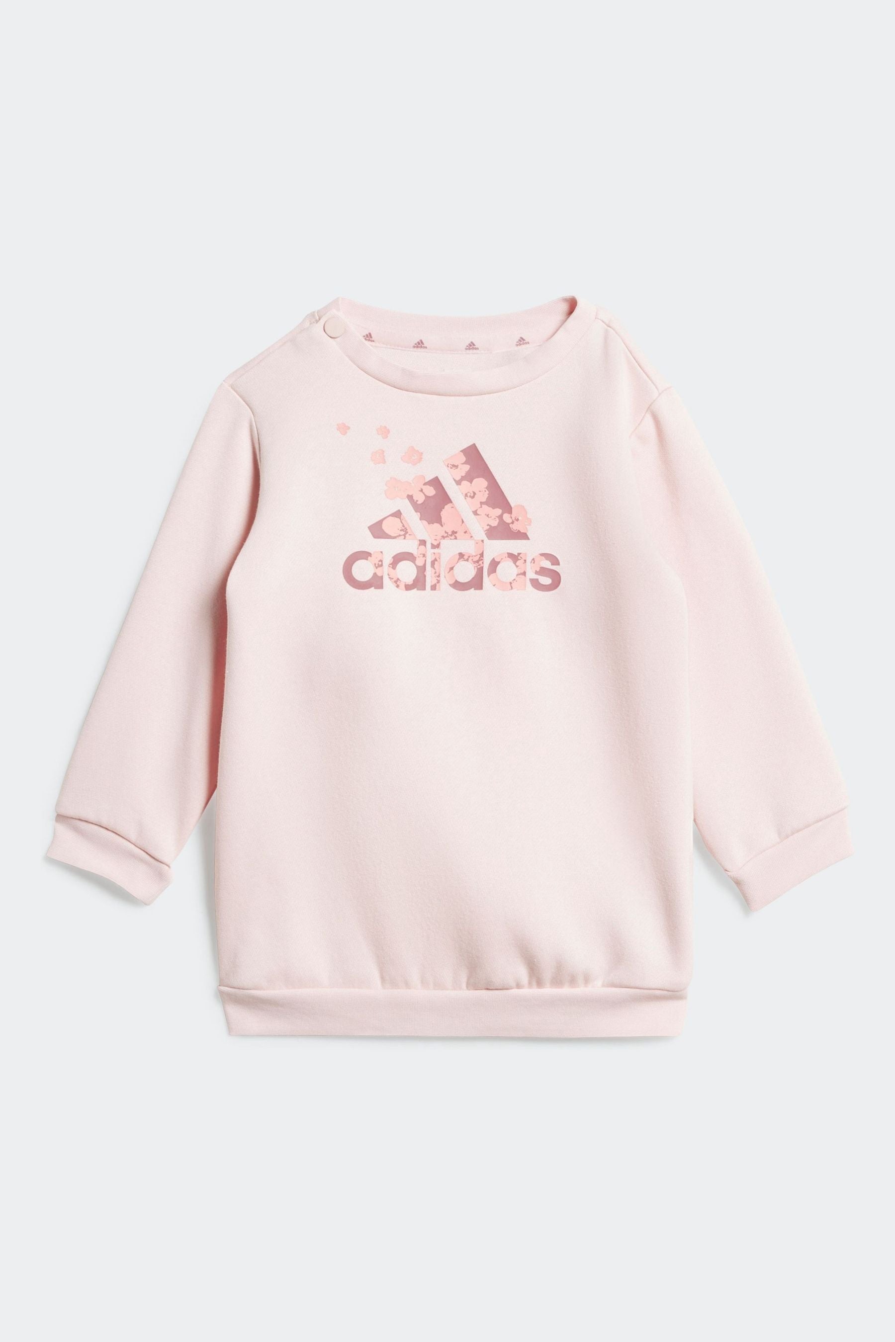 Pink adidas Kids Essentials Allover Print  Sweat Top Legging Set