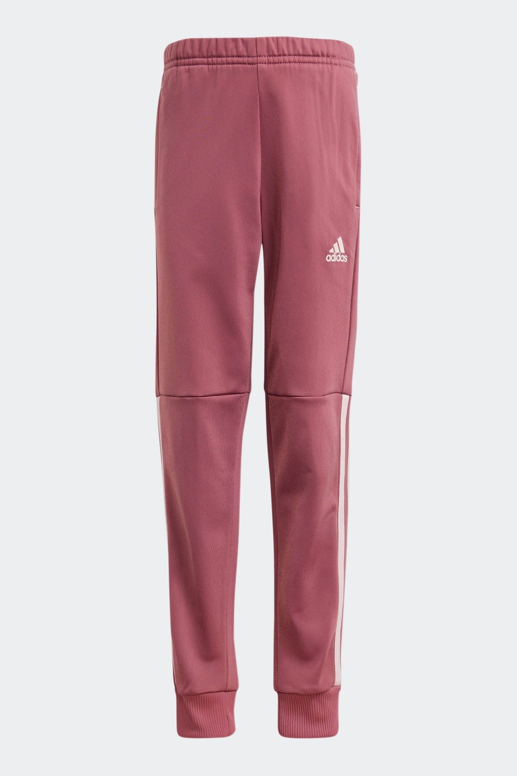 adidas Pink Kids Tiberio 3-Stripes Colorblock Shiny Tracksuit