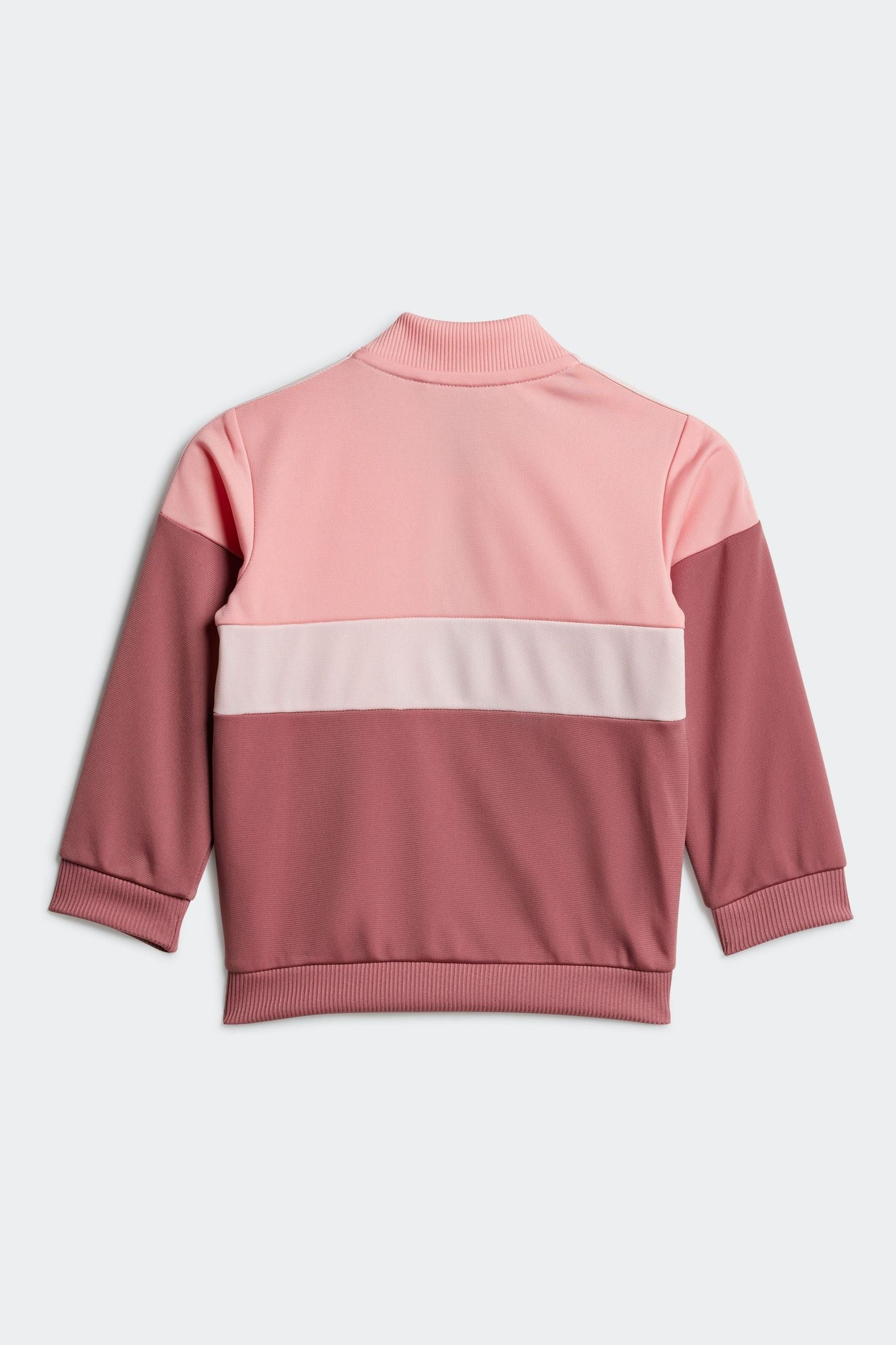 adidas Pink Kids Tiberio 3-Stripes Colourblock Shiny Tracksuit