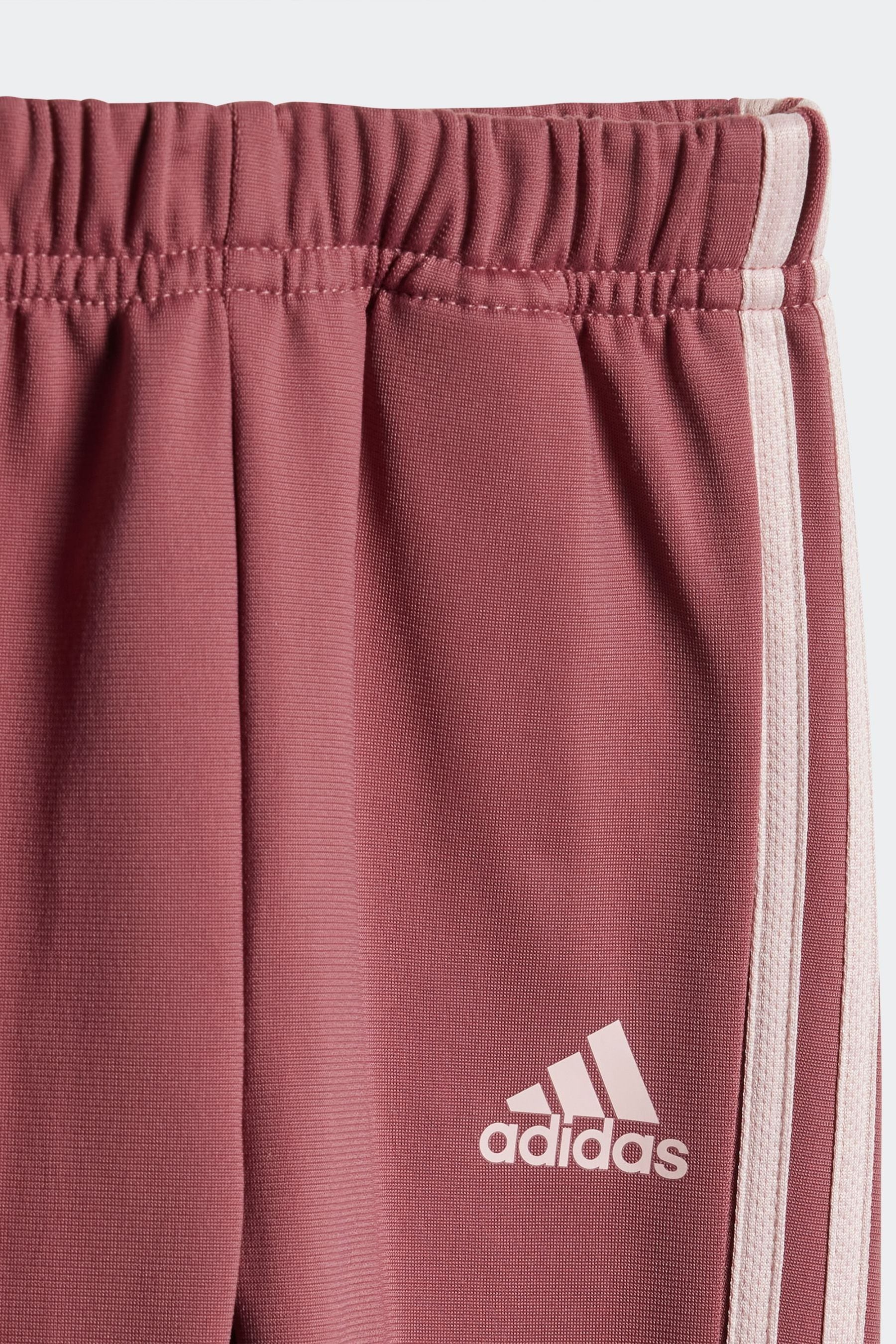 adidas Pink Kids Tiberio 3-Stripes Colourblock Shiny Tracksuit