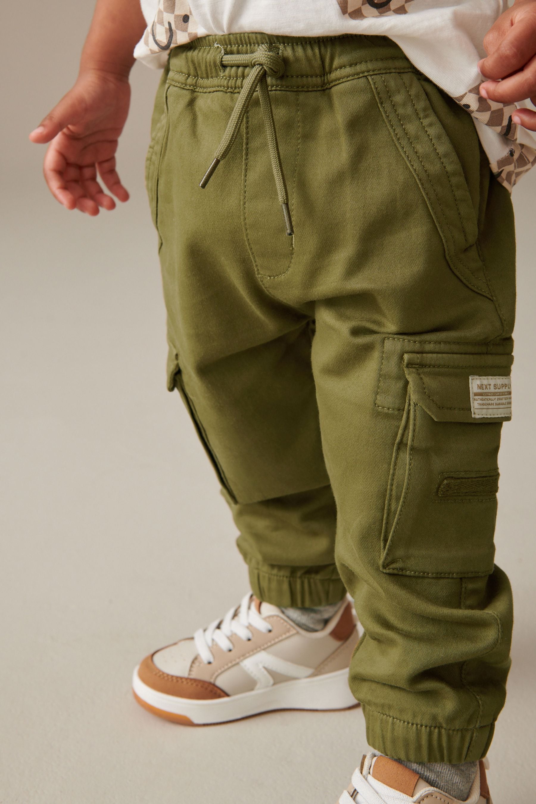 Khaki Green Comfort Cargo Jeans (3mths-7yrs)