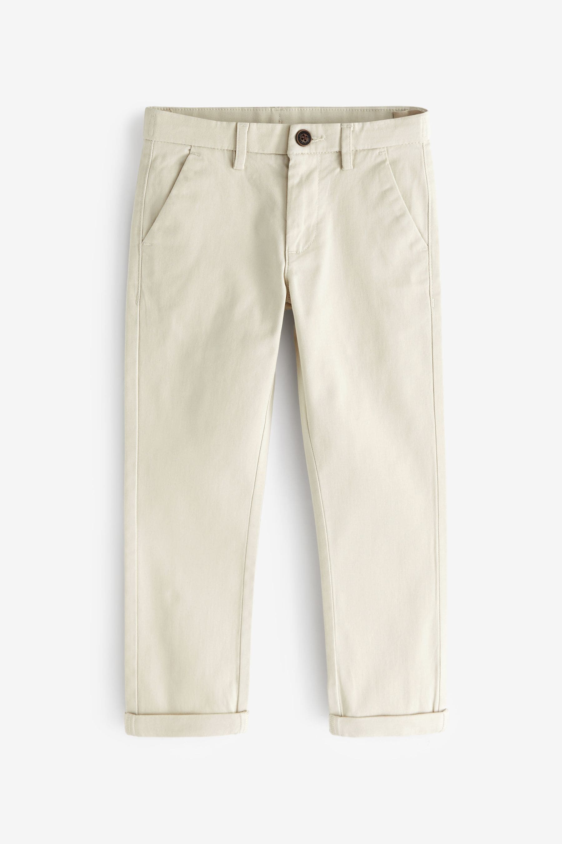 Ecru Neutral Regular Fit Stretch Chino Trousers (3-17yrs)