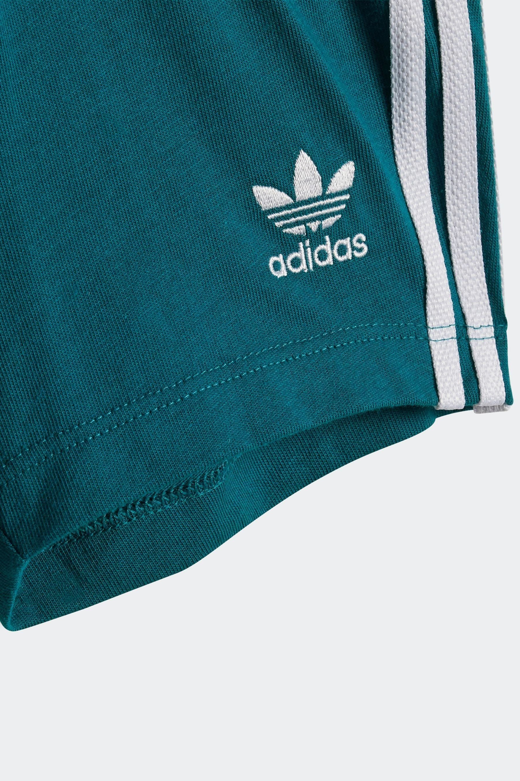 adidas White/Green Kids Shorts T-Shirt Set