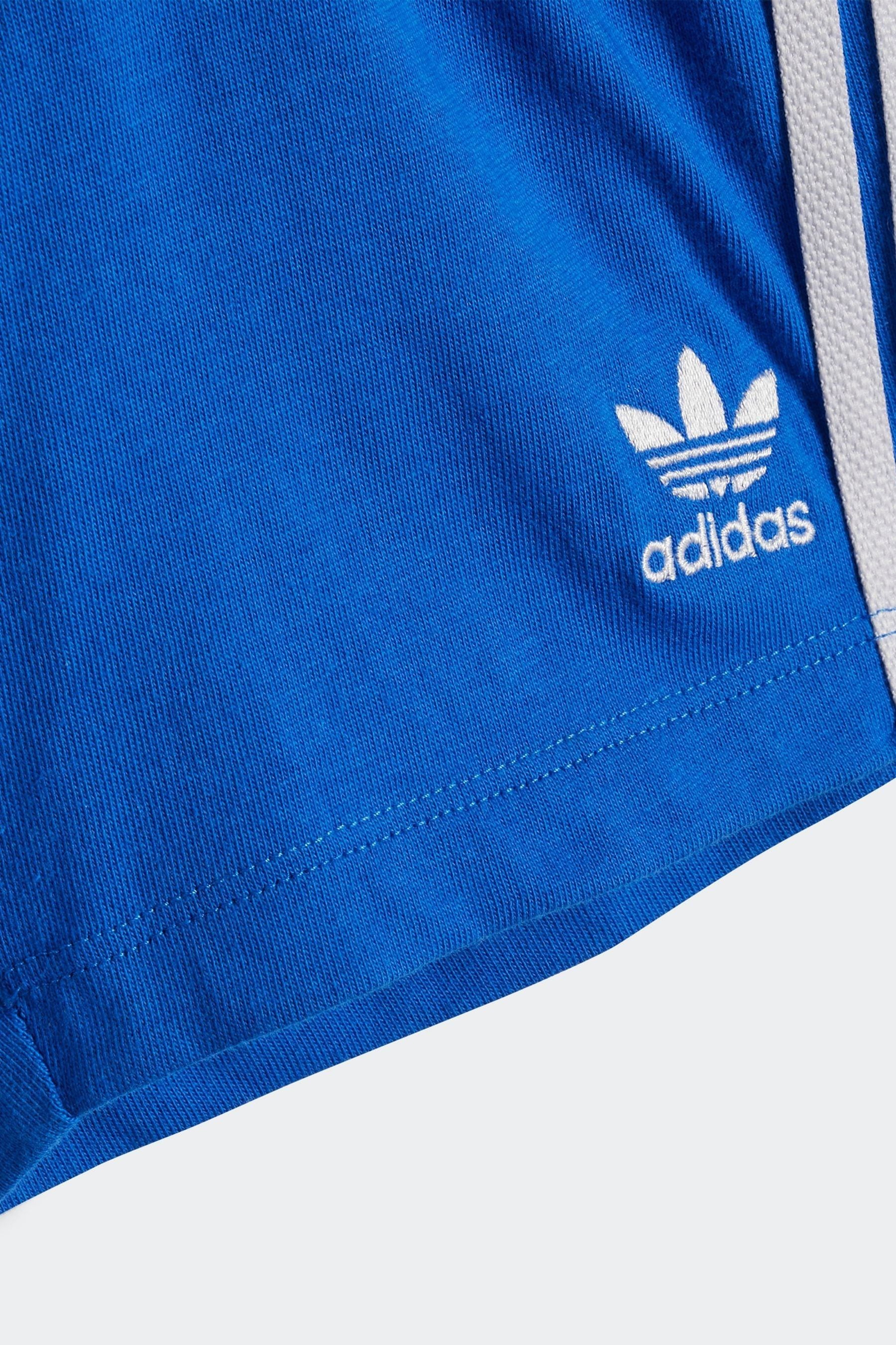 adidas White/Blue Kids 100% Cotton Shorts T-Shirt Set