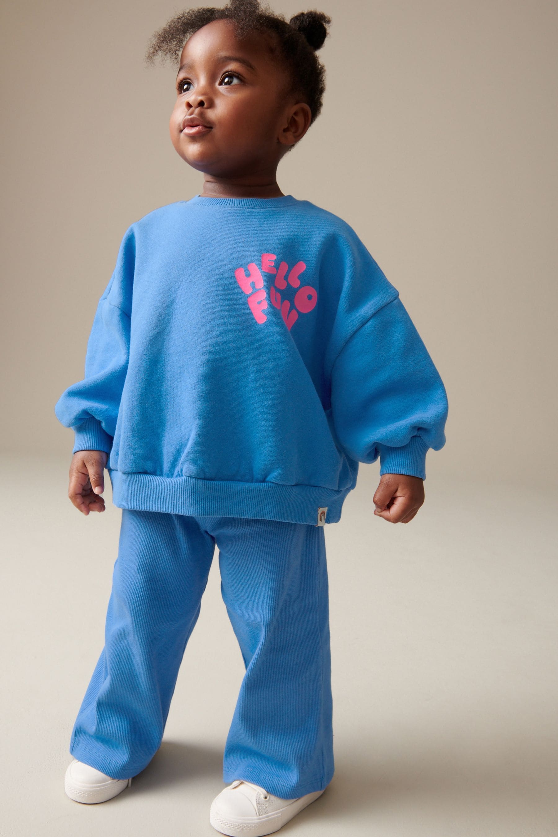 Blue 2pc Sweatshirt and Wide Leg Trouser Set (3mths-7yrs)