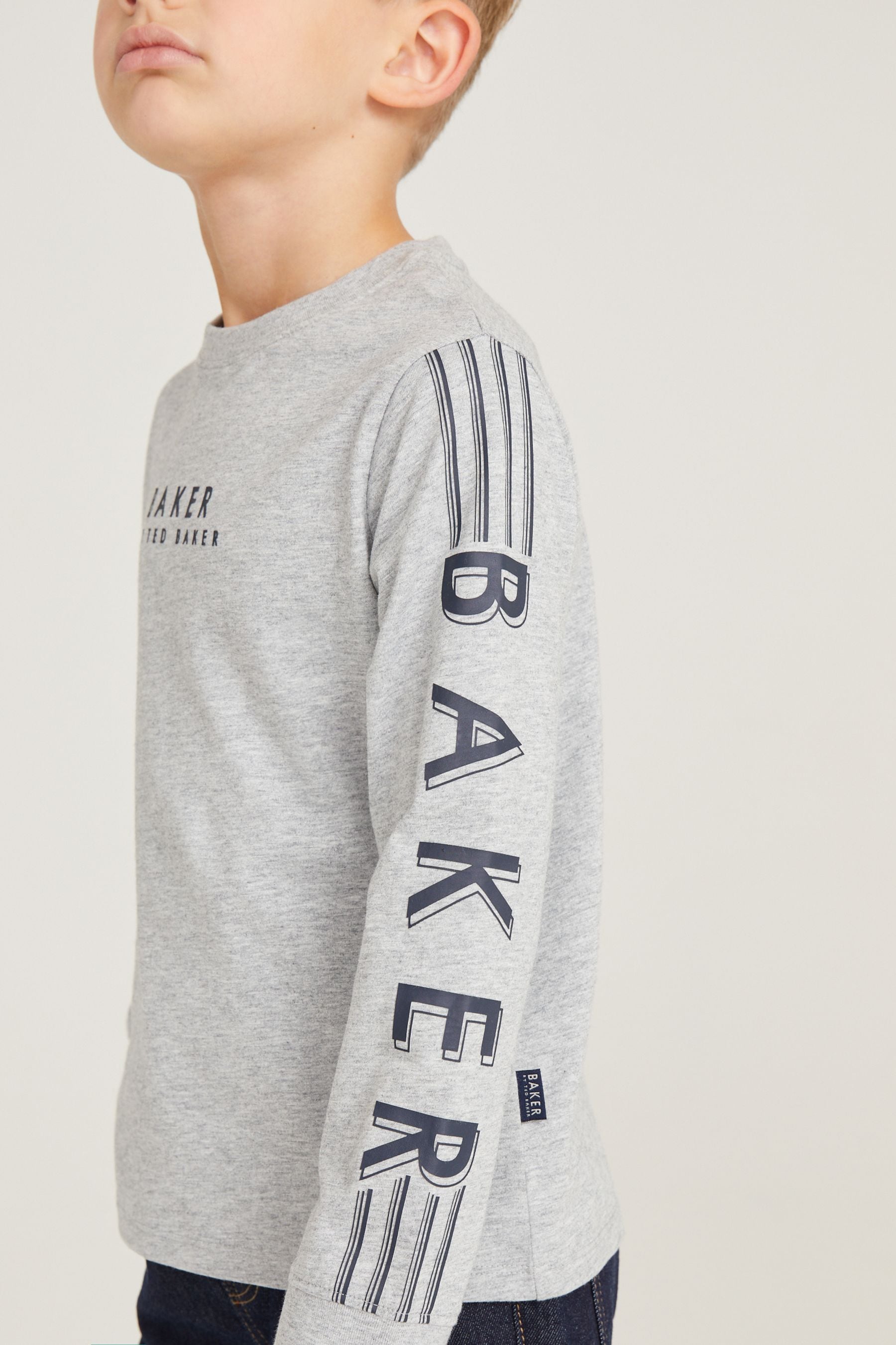 Baker by Ted Baker Long Sleeve Logo 100% Cotton T-Shirt