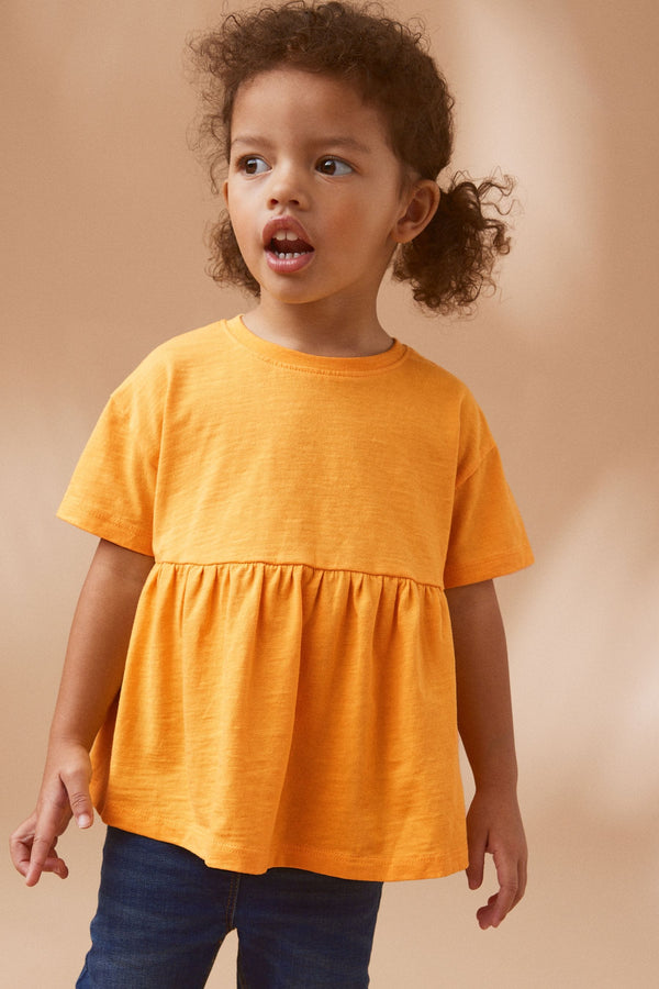 Orange 100% Cotton Short Sleeve Empire T-Shirt (3mths-7yrs)