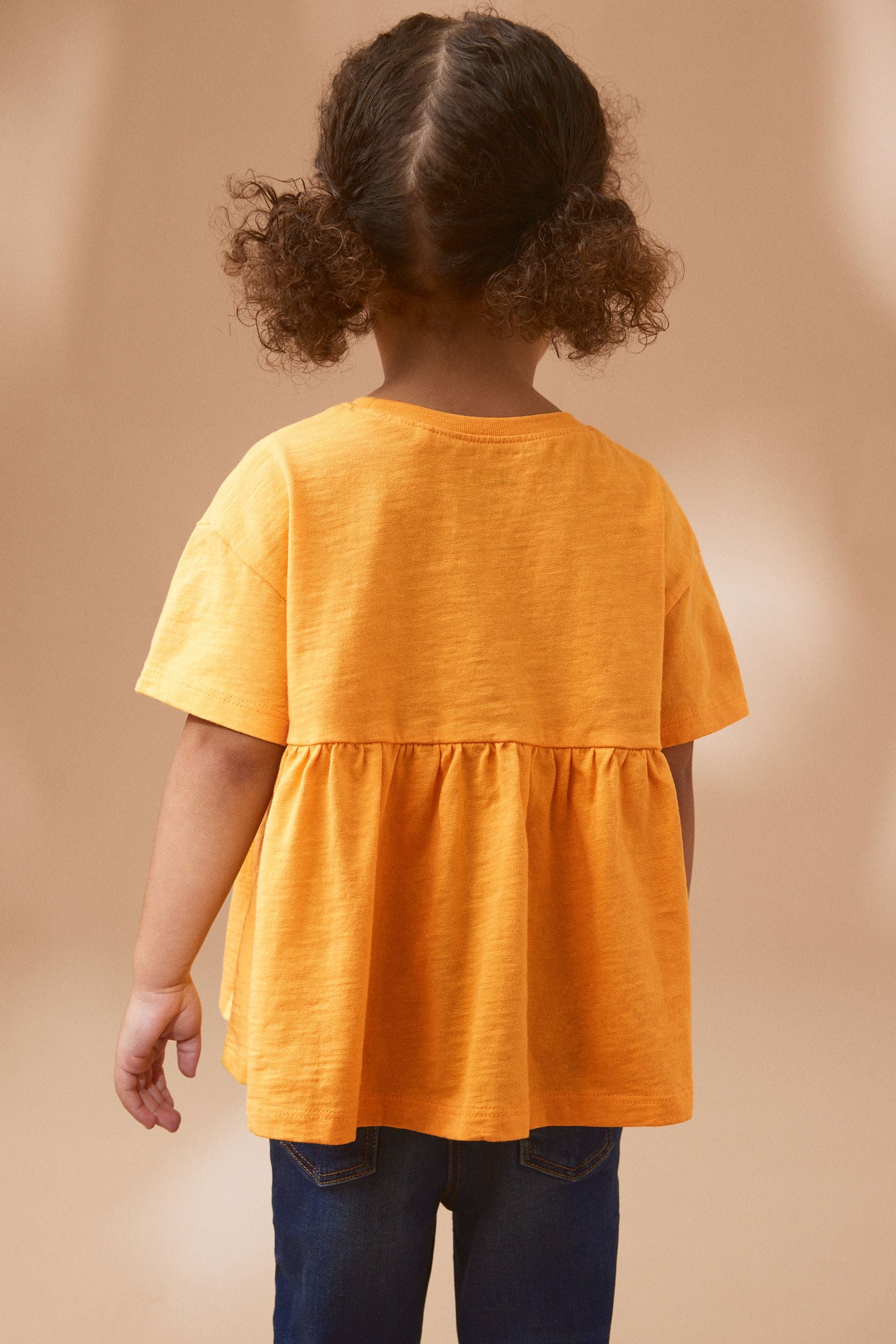 Orange 100% Cotton Short Sleeve Empire T-Shirt (3mths-7yrs)