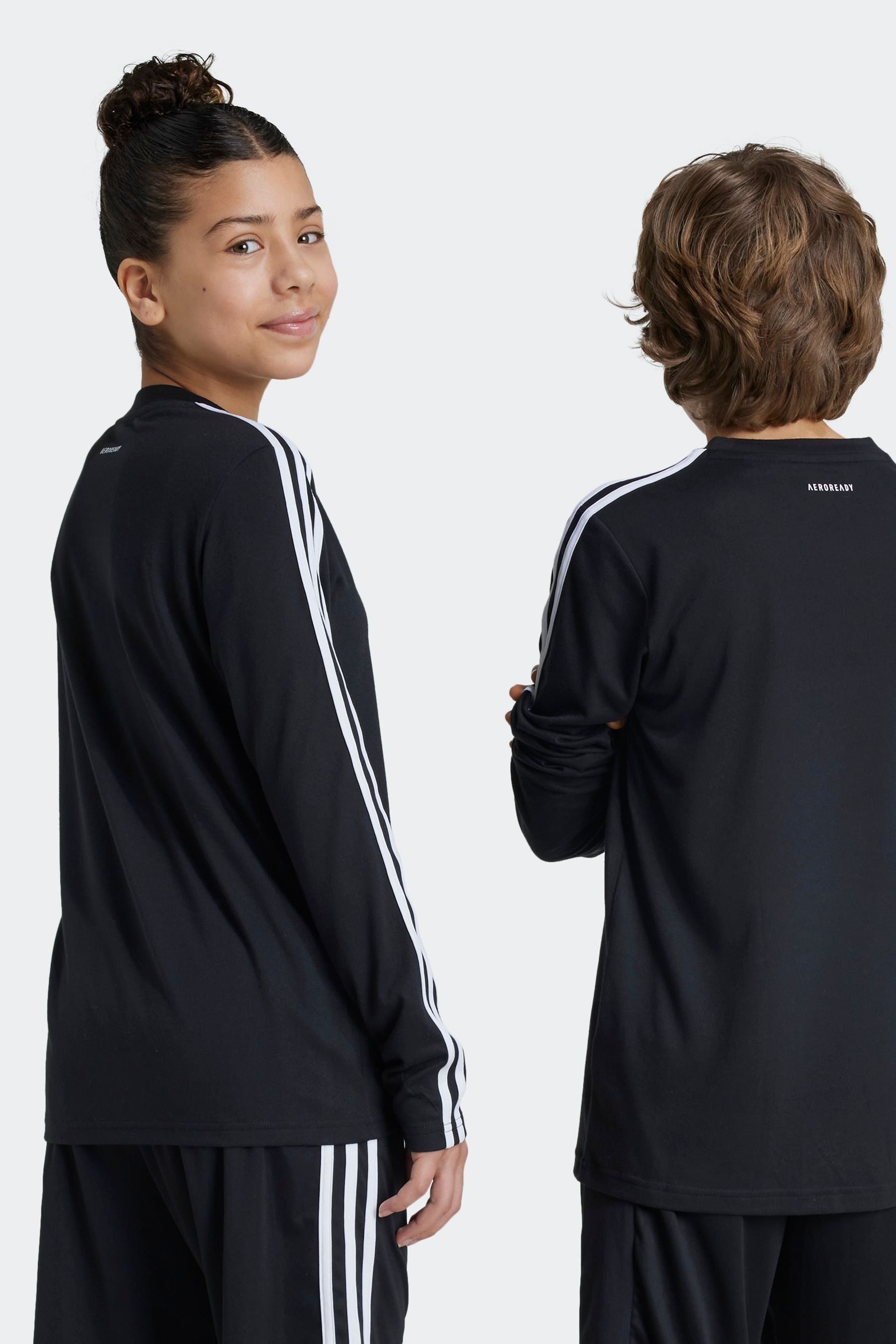 Black adidas Kids Regular Fit Train Essentials Logo Longs Sleeve Top