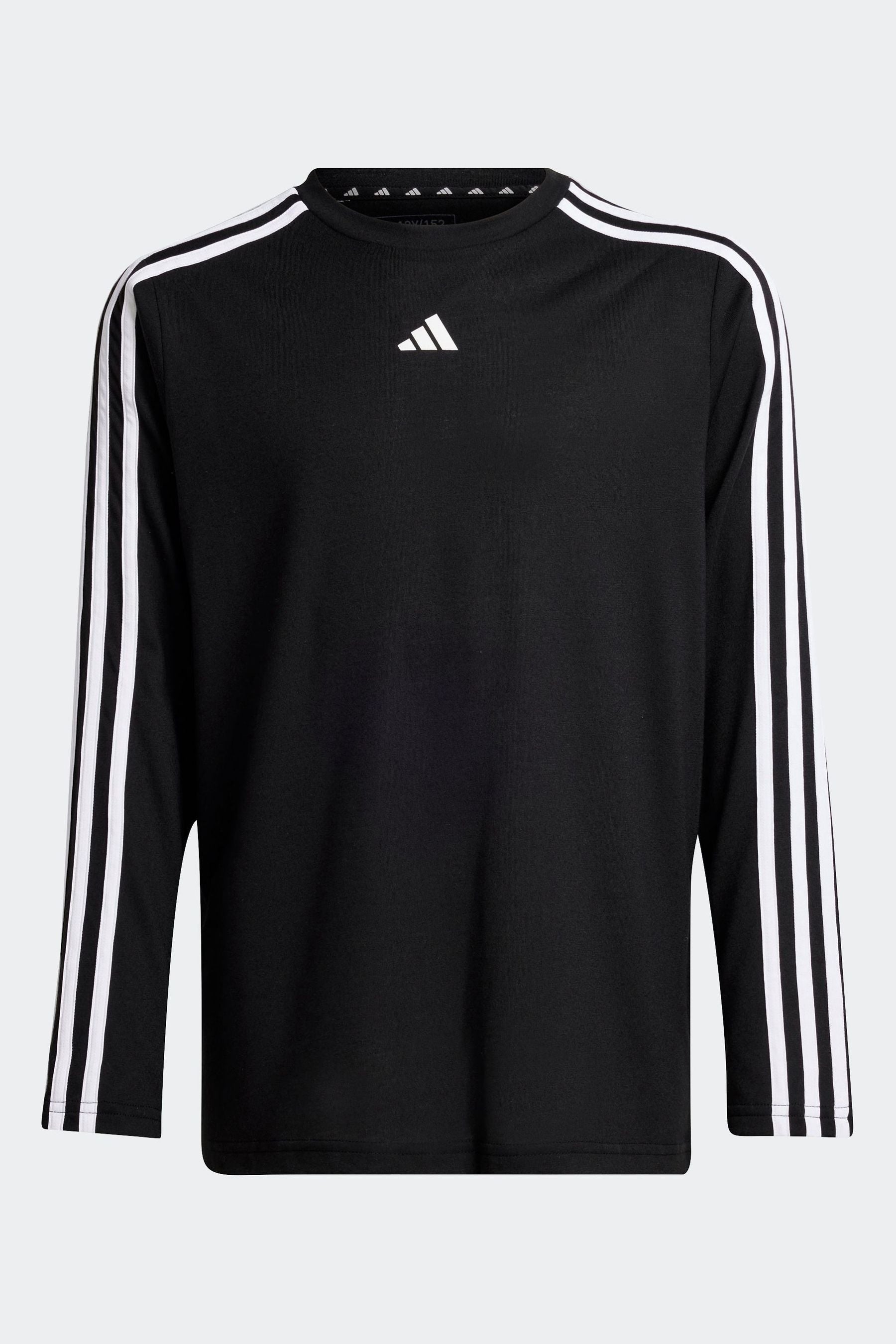 Black adidas Kids Regular Fit Train Essentials Logo Longs Sleeve Top