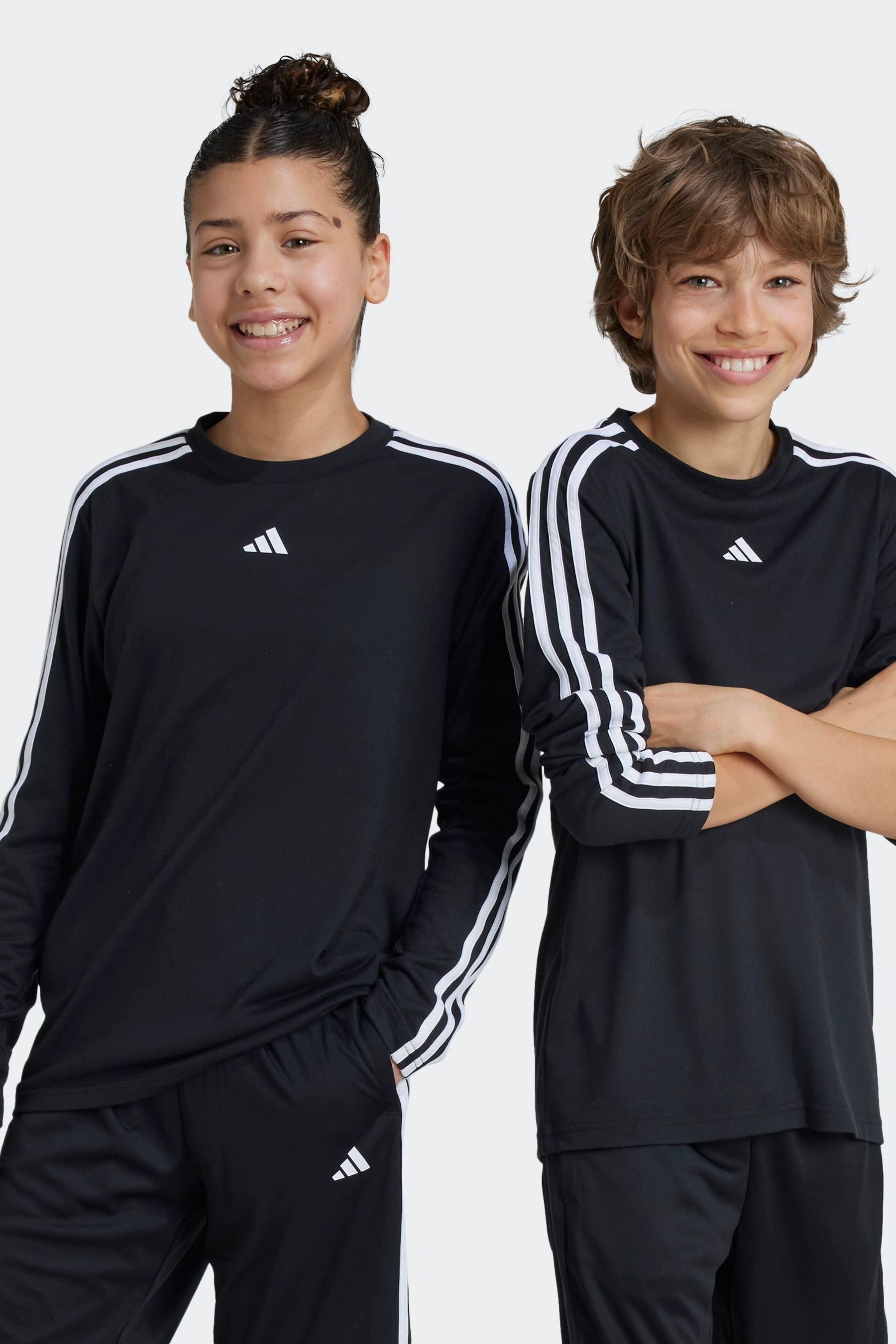 Black adidas Kids Regular Fit Train Essentials Logo Longs Sleeve Top