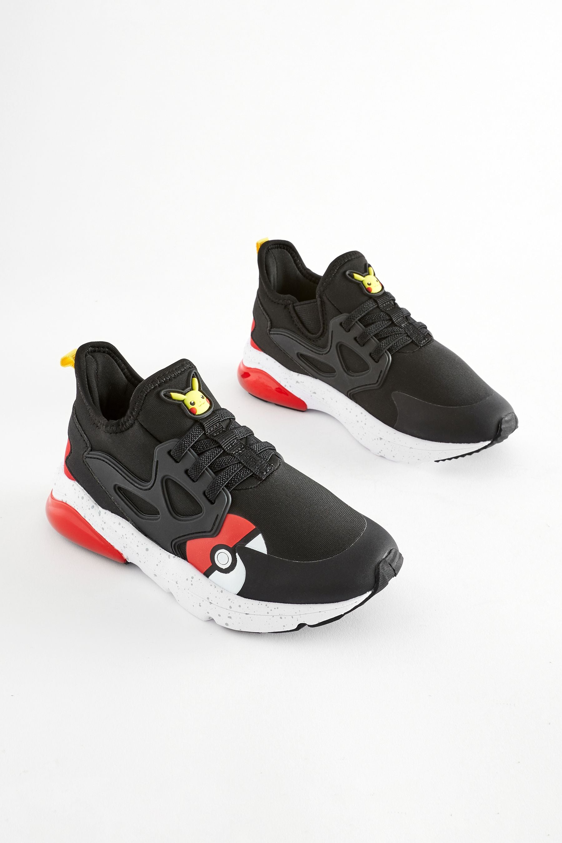 Black/Red Pokemon Elastic Lace Trainers