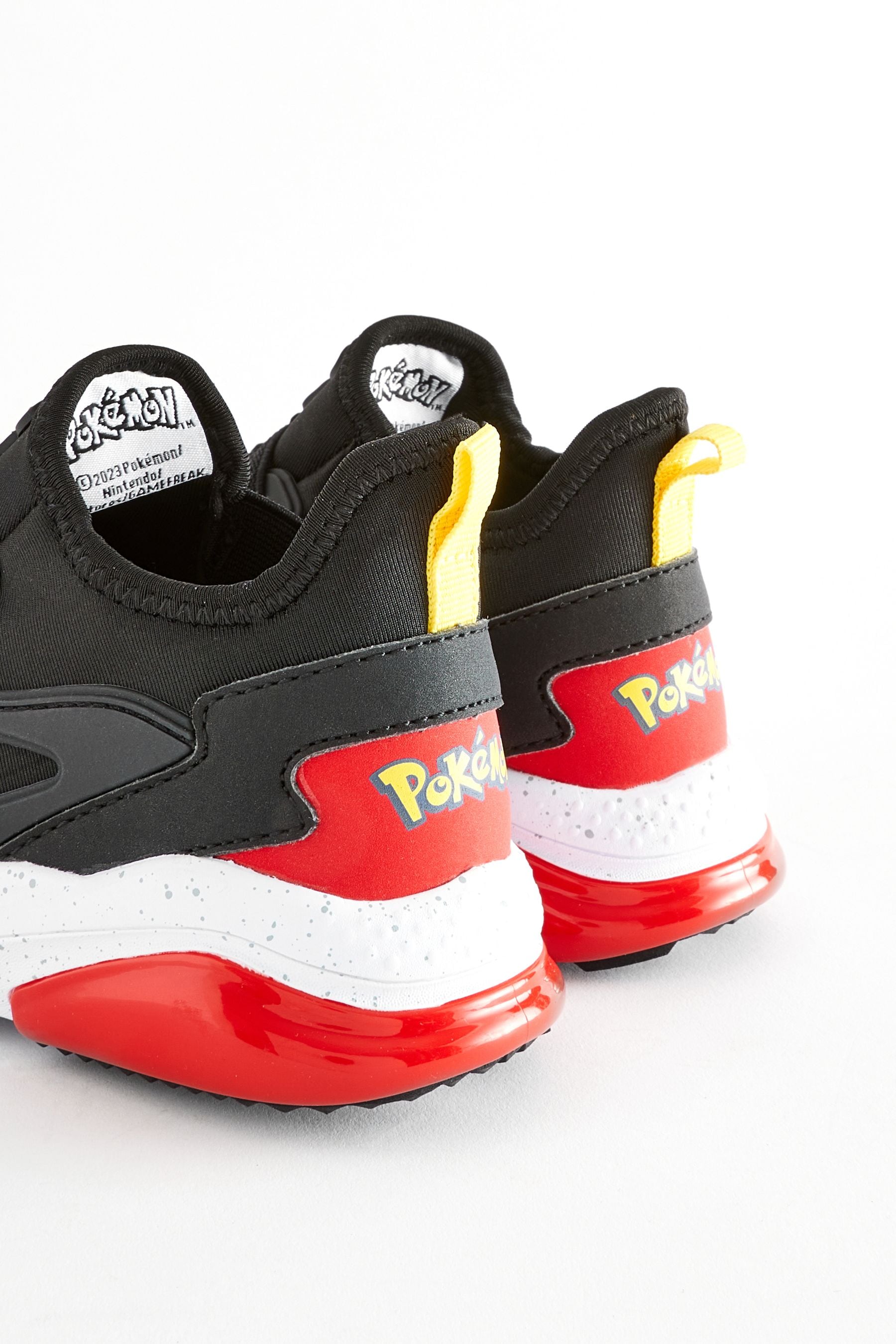 Black/Red Pokemon Elastic Lace Trainers