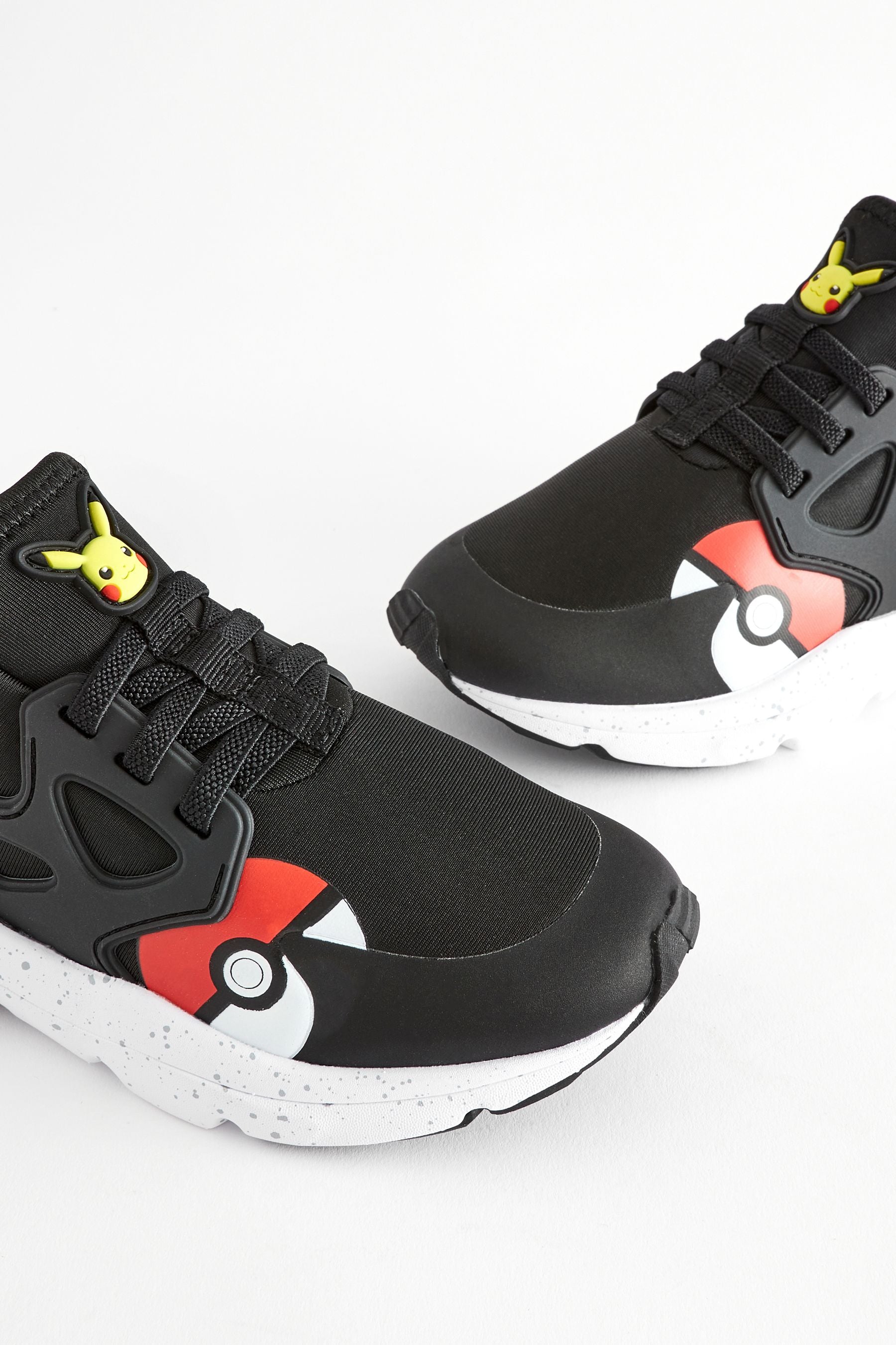 Black/Red Pokemon Elastic Lace Trainers