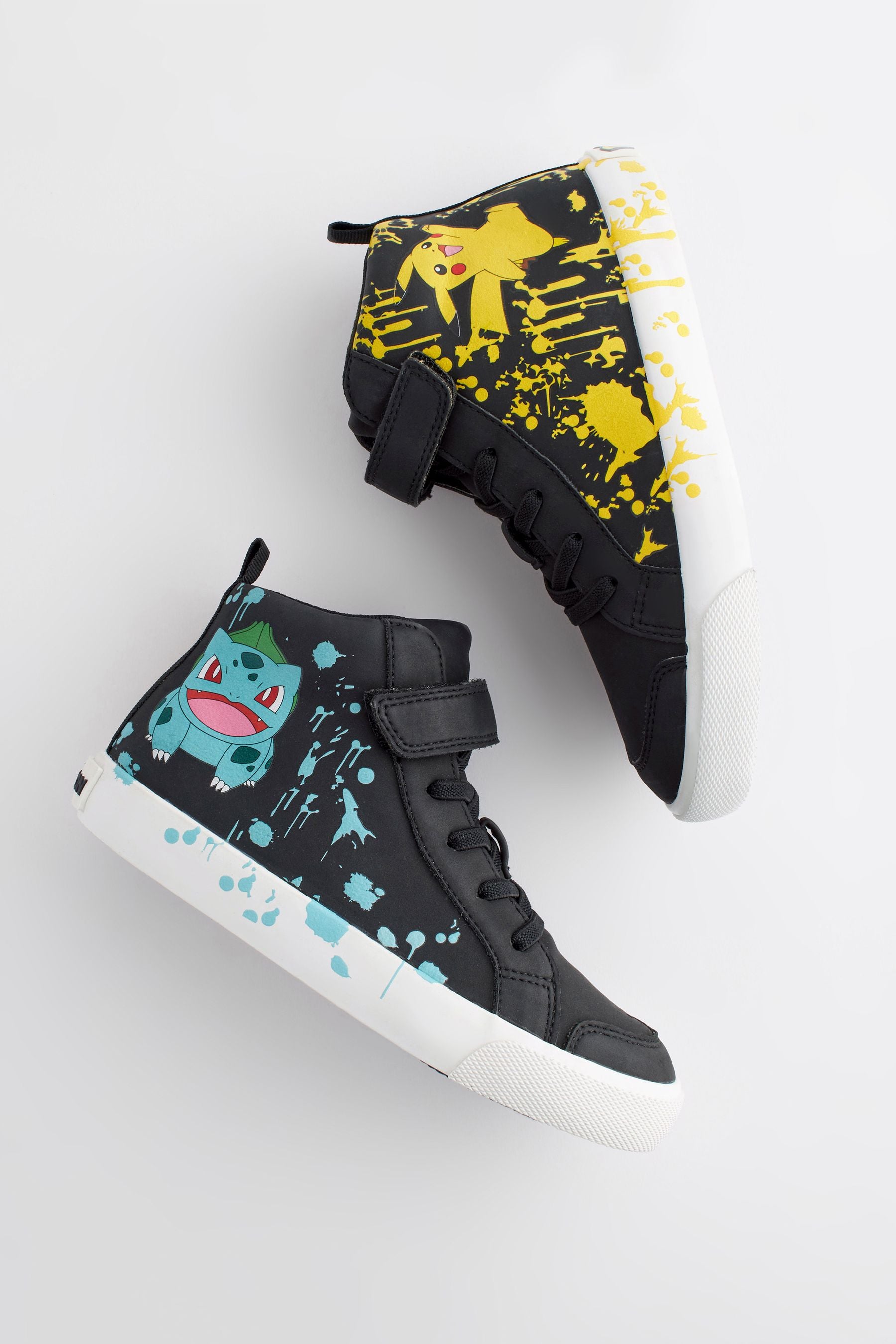 Pokemon Black Elastic Lace High Top Trainers