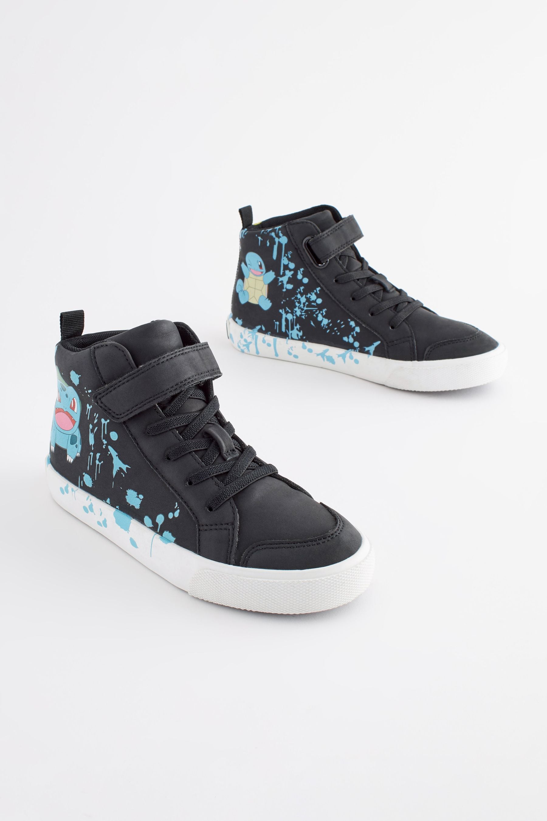 Pokemon Black Elastic Lace High Top Trainers