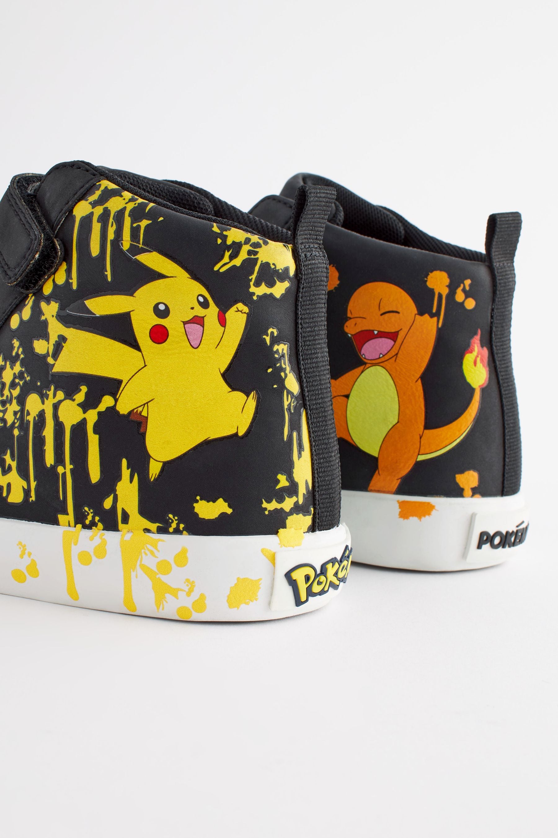 Pokemon Black Elastic Lace High Top Trainers