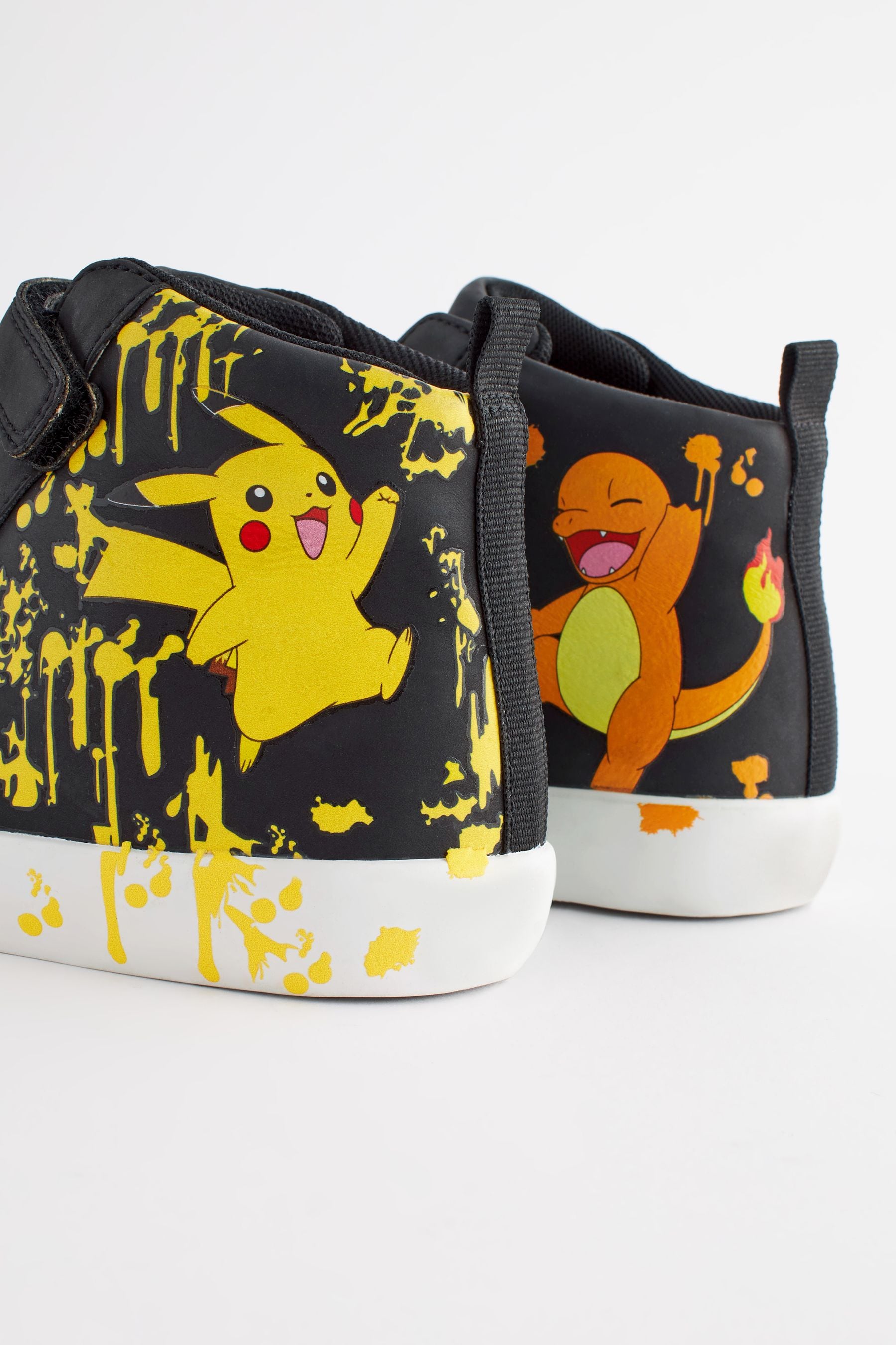 Black Standard Fit (F) Pokemon Elastic Lace High Top Trainers