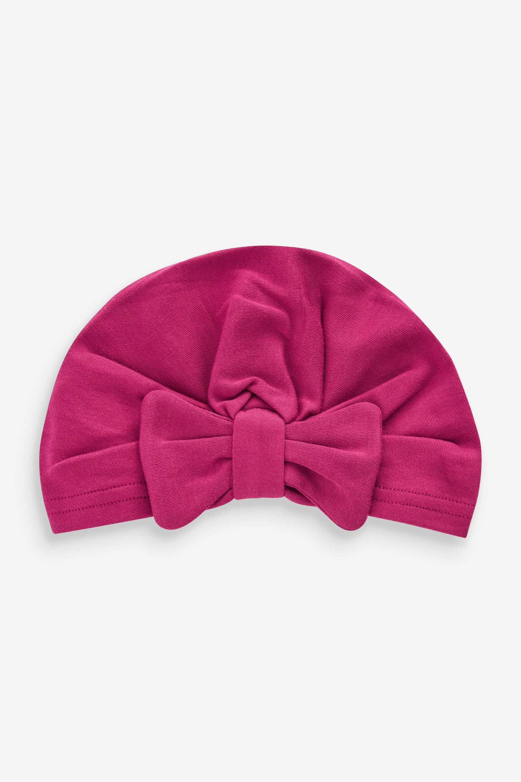 Pink/Red Baby Bow Turban 100% Cotton Hats 2 Pack (0mths-2yrs)