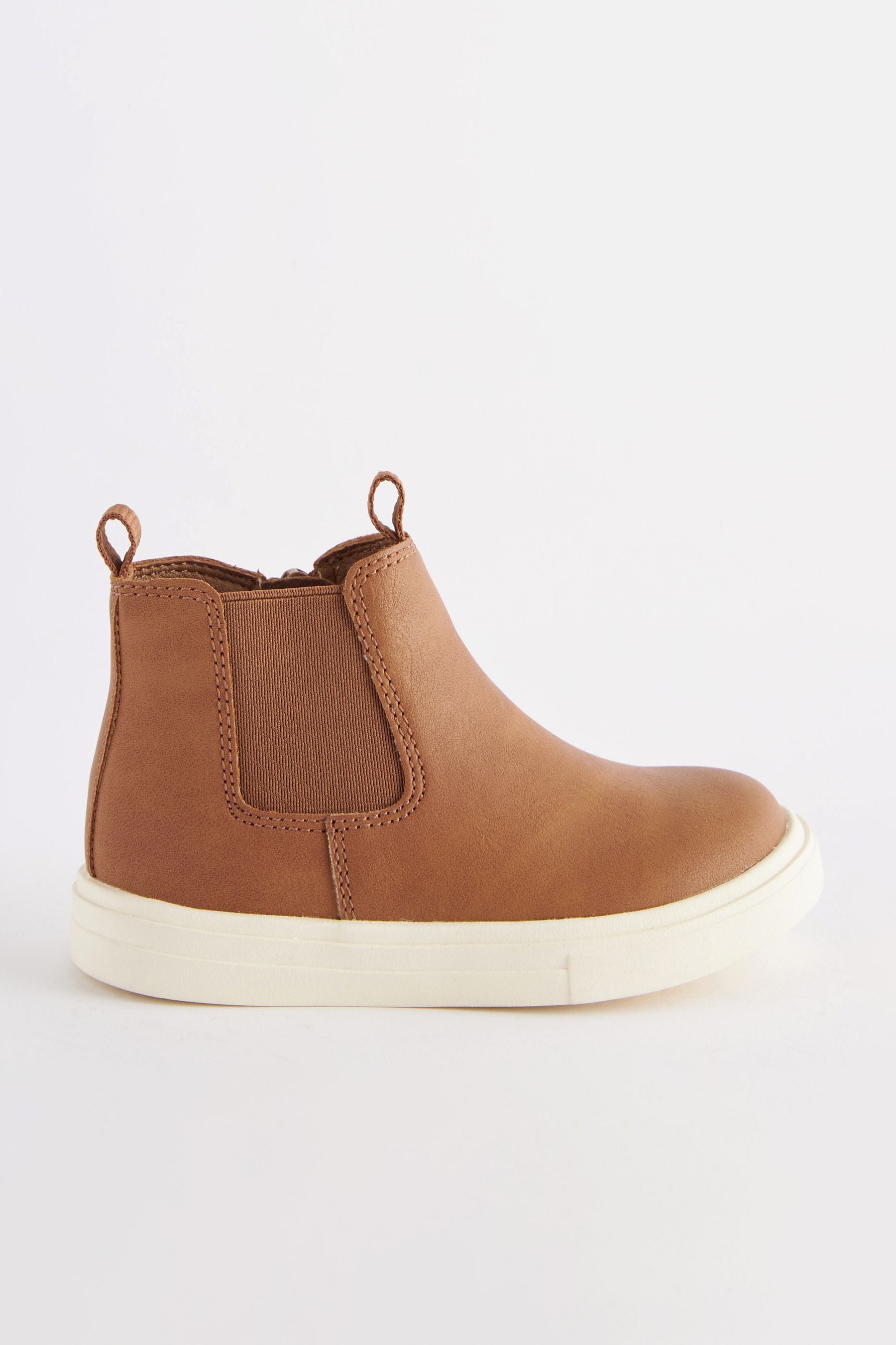 Tan Brown Standard Fit (F) Chelsea Boots with Zip Fastening