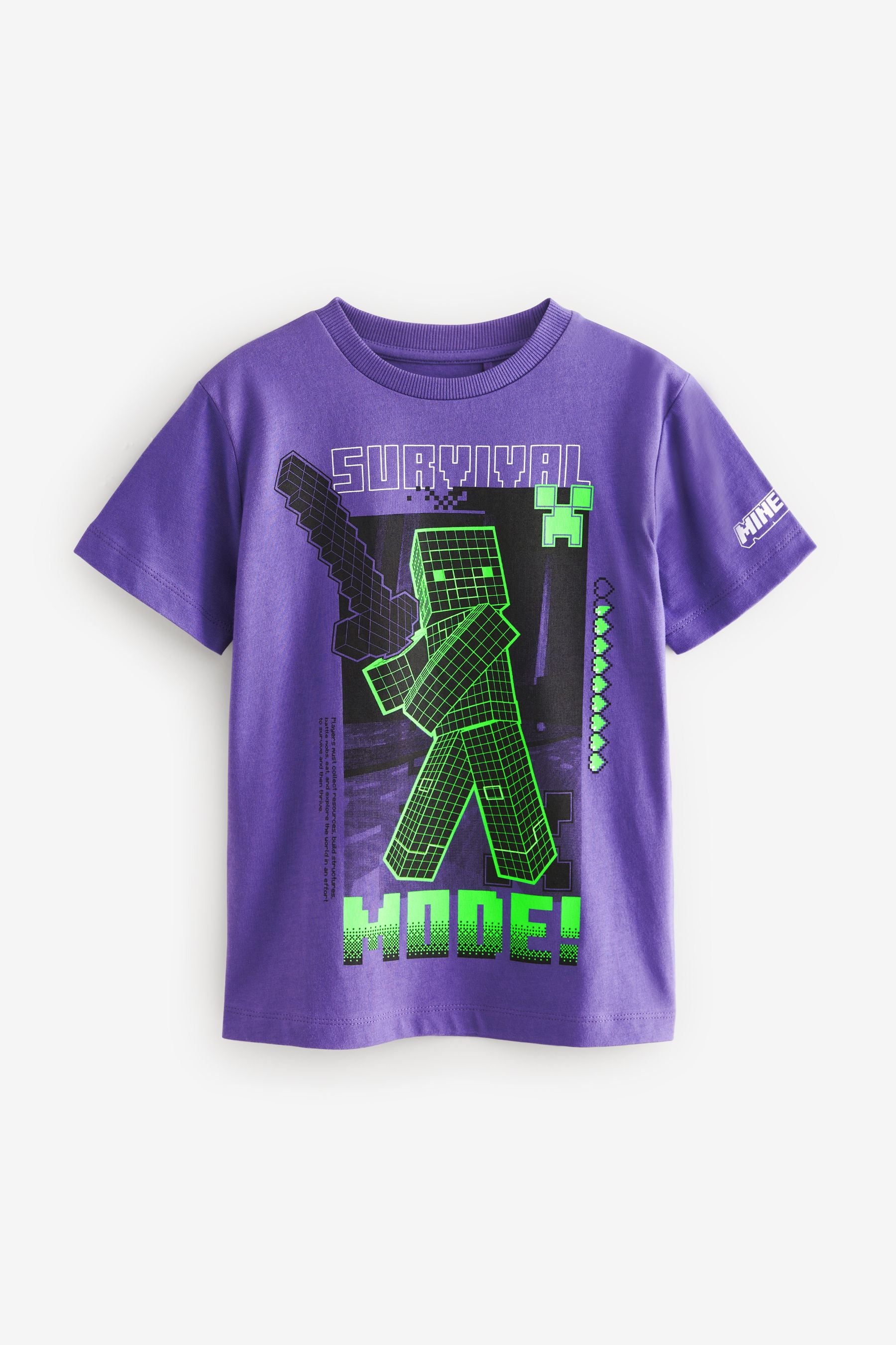 Purple 100% Cotton Licensed Minecraft T-Shirt (4-16yrs)