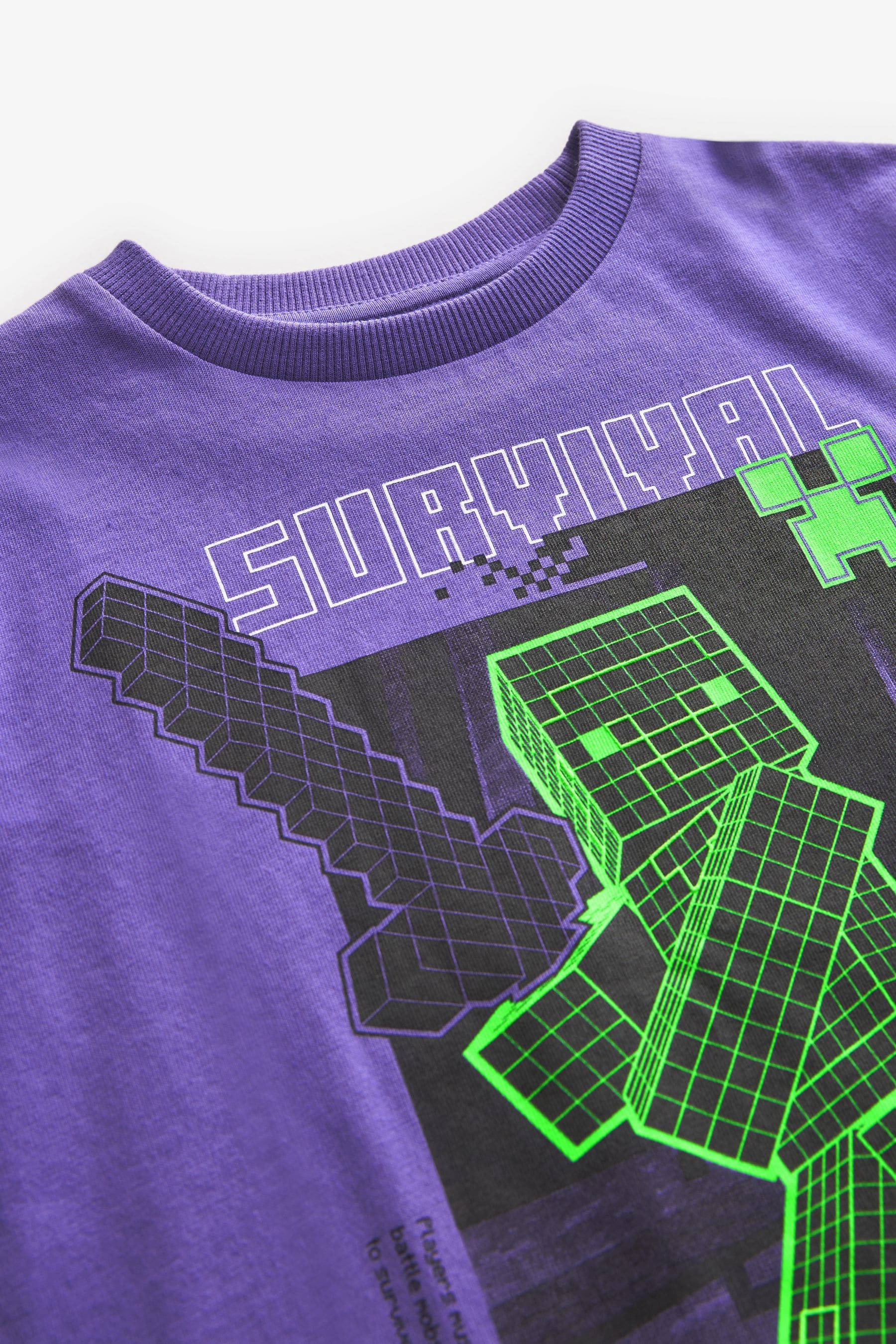 Purple 100% Cotton Licensed Minecraft T-Shirt (4-16yrs)