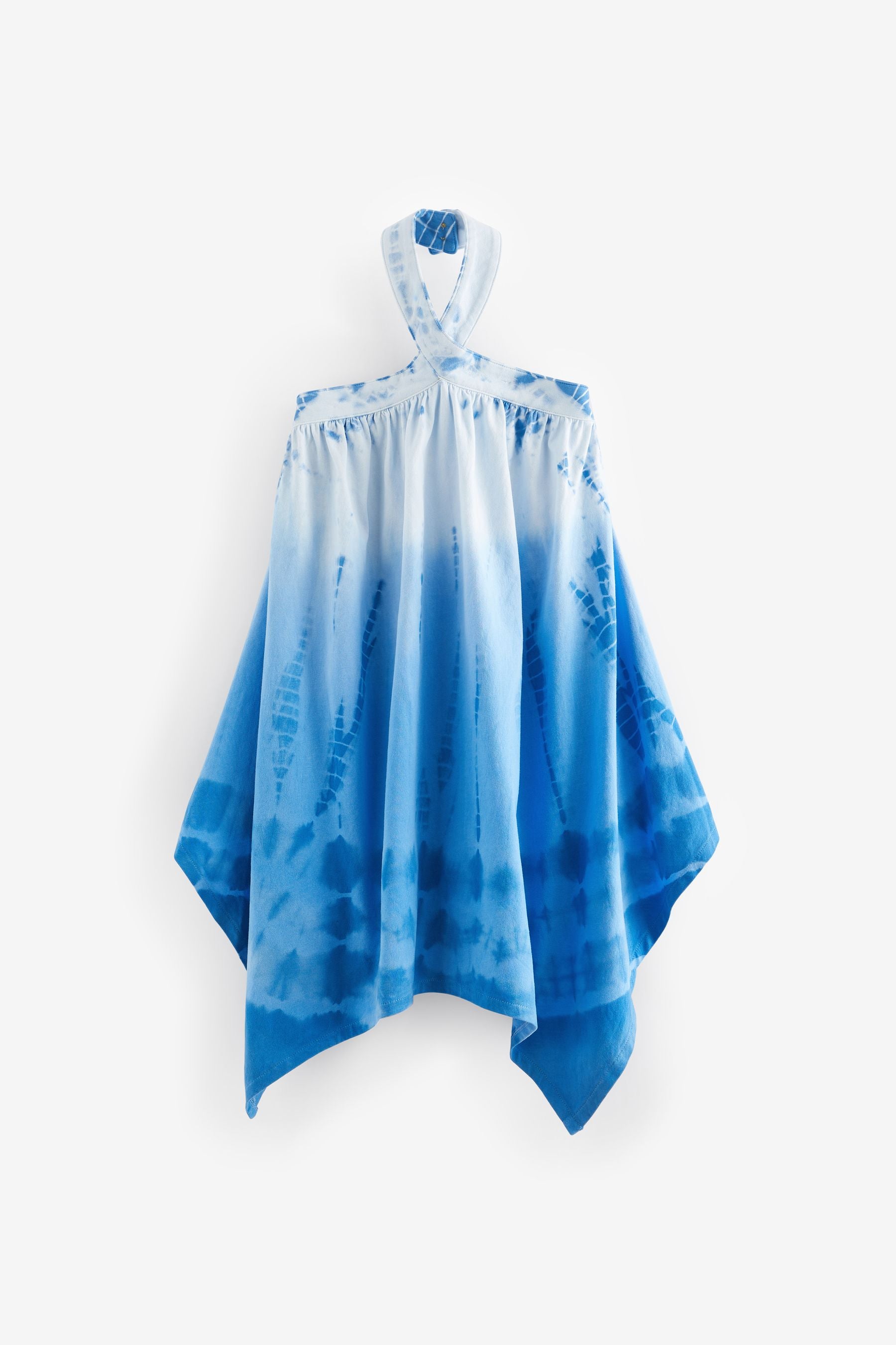 Blue/ White True Tie Dye Halterneck Jersey Dress (3-16yrs)