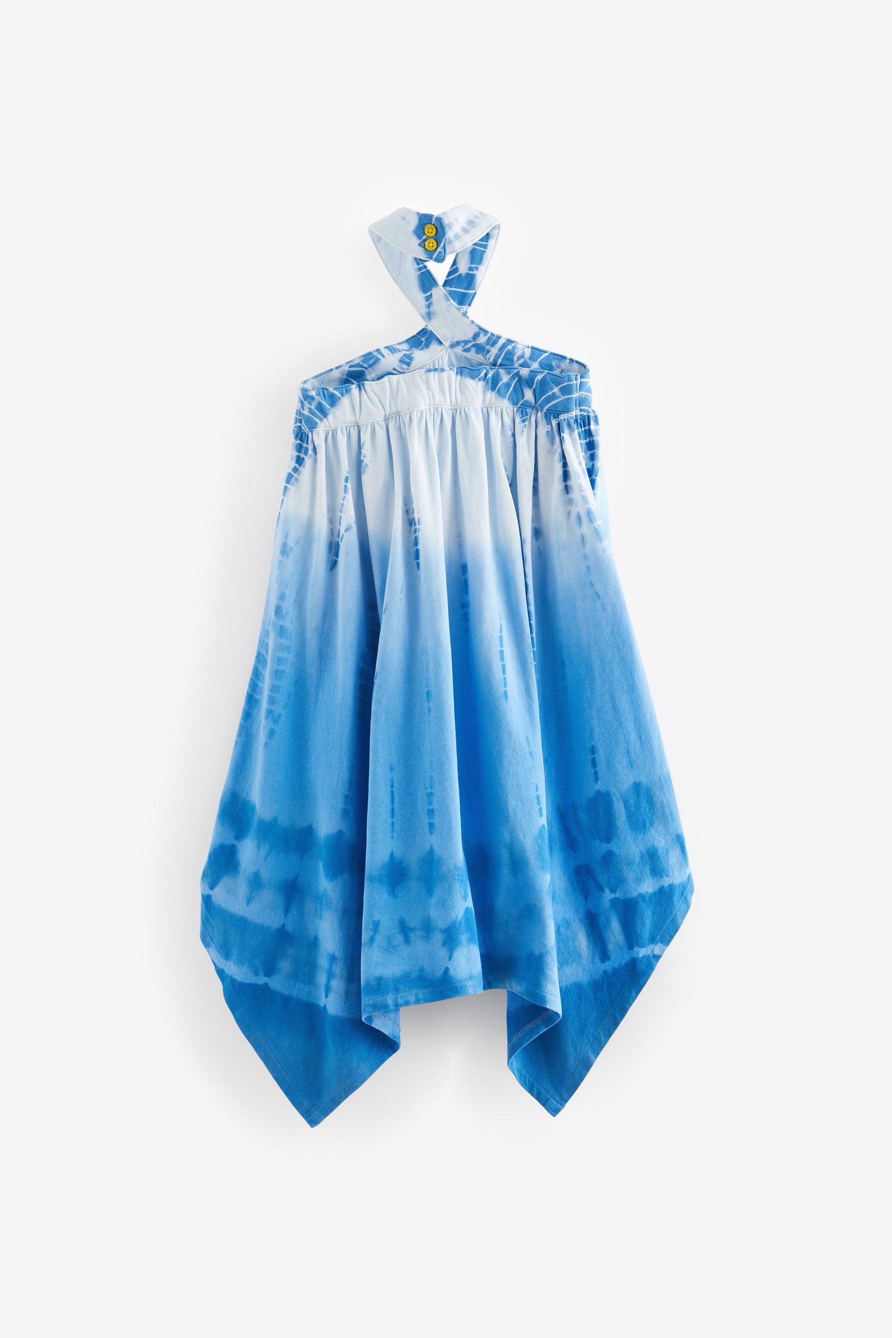 Blue/ White True Tie Dye Halterneck Jersey Dress (3-16yrs)