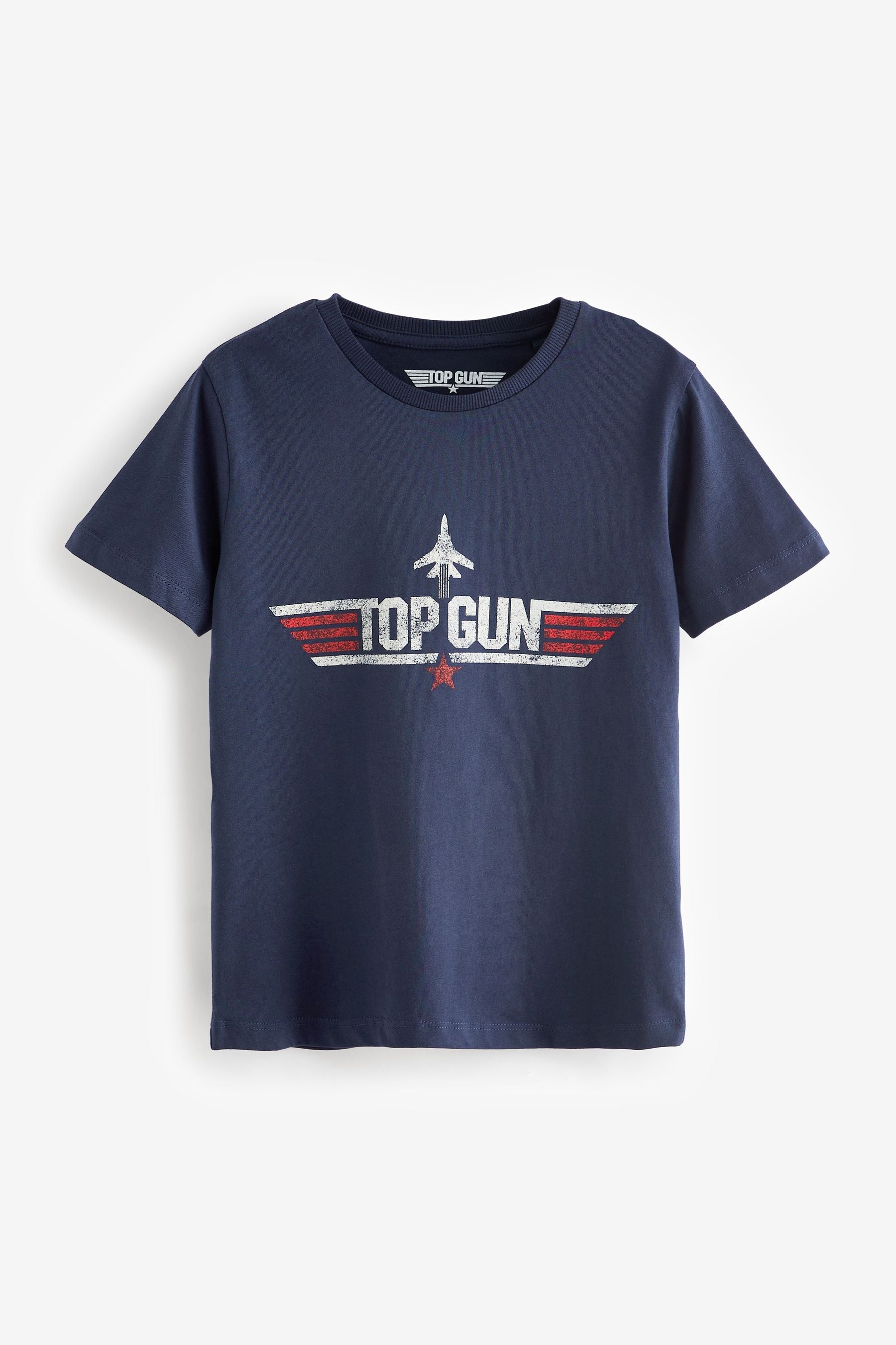 Navy Blue 100% Cotton Top Gun Licensed Short Sleeve T-Shirt (3-16yrs)