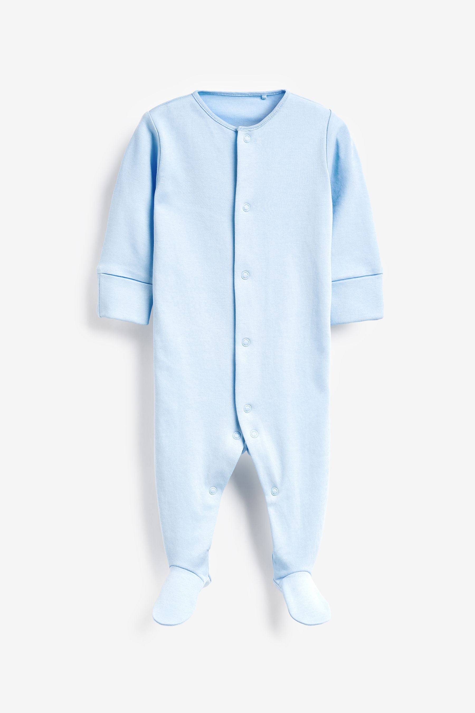 Blue/White 5 Pack Baby Sleepsuits (0-2yrs)