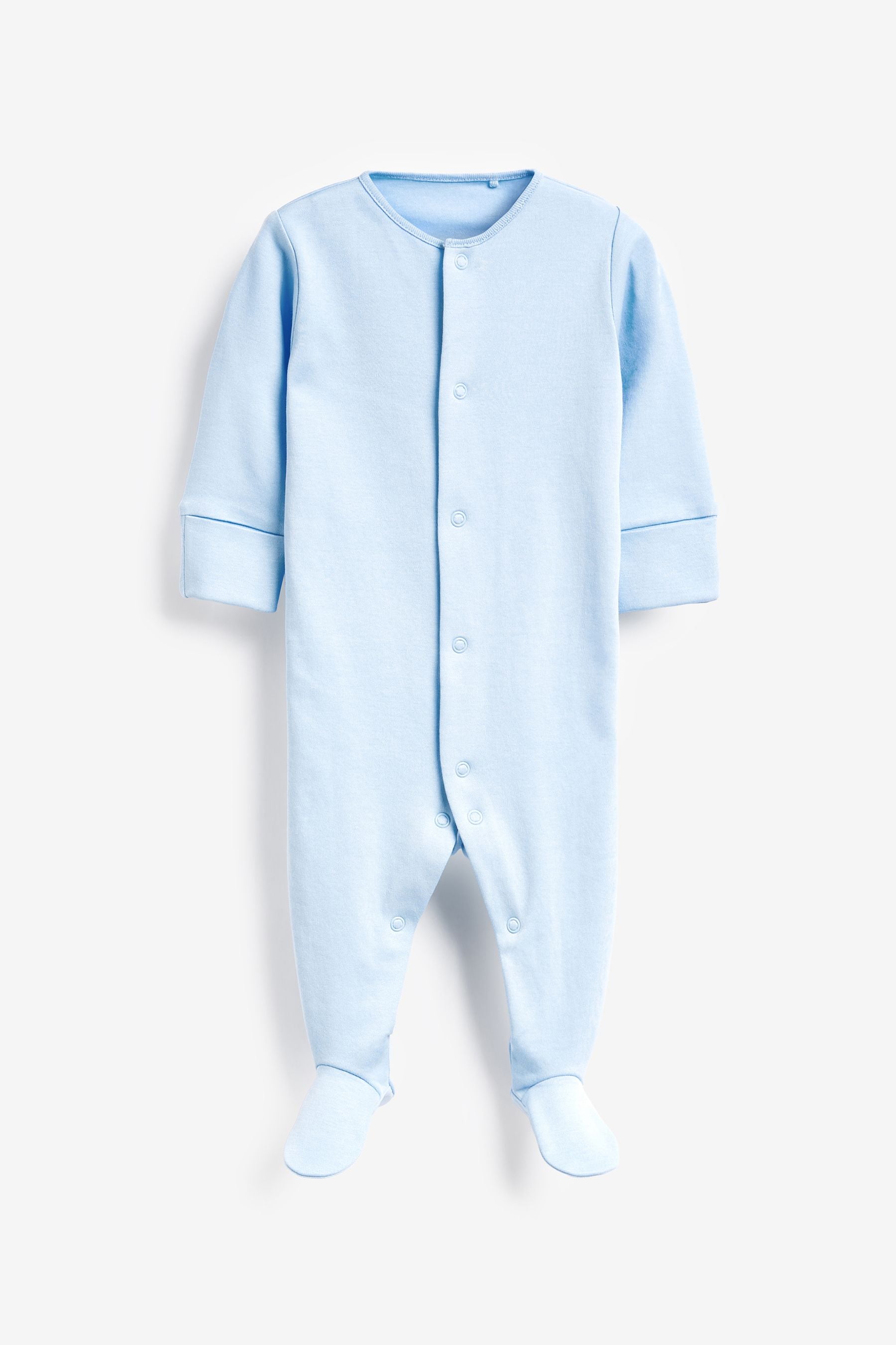 Blue/White 5 Pack Baby Sleepsuits (0-2yrs)