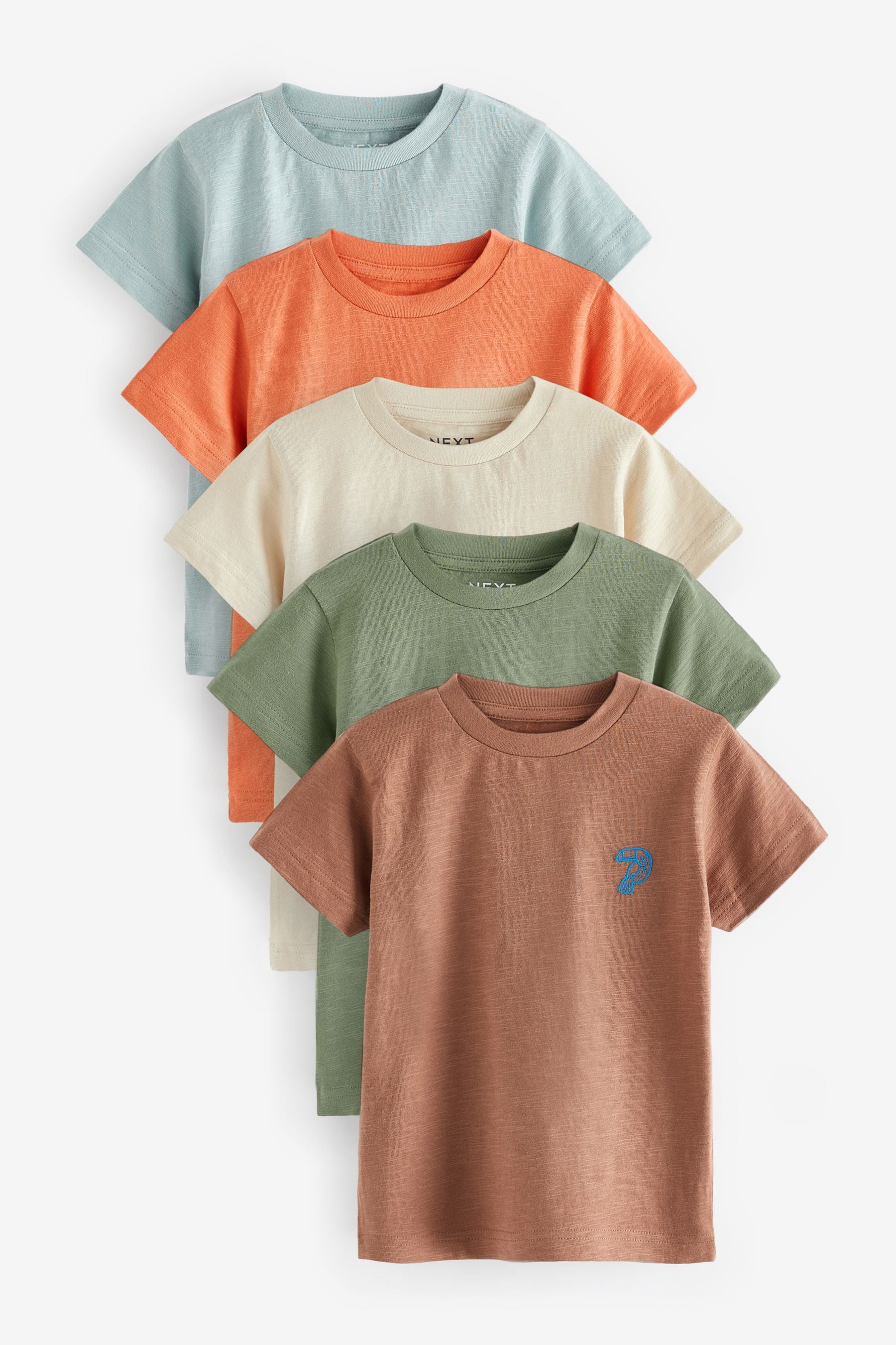 Neutral 100% Cotton Short Sleeve T-Shirts 5 Pack (3mths-7yrs)