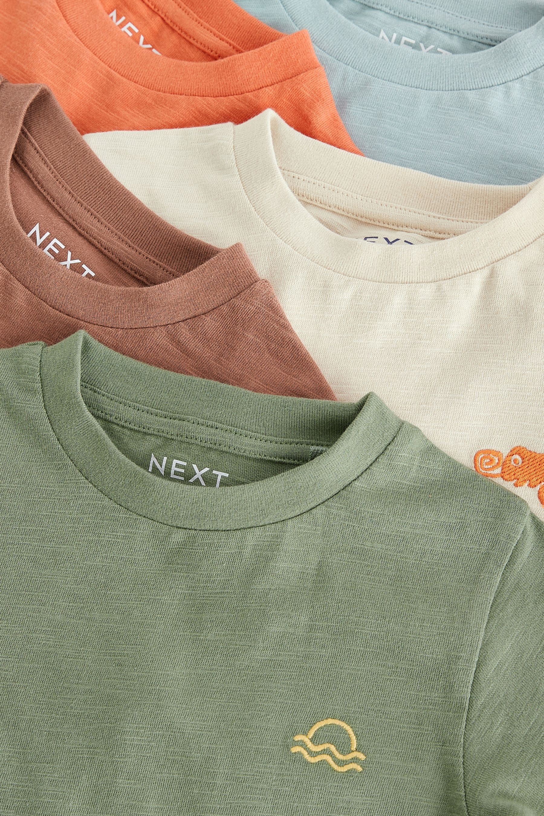 Neutral 100% Cotton Short Sleeve T-Shirts 5 Pack (3mths-7yrs)