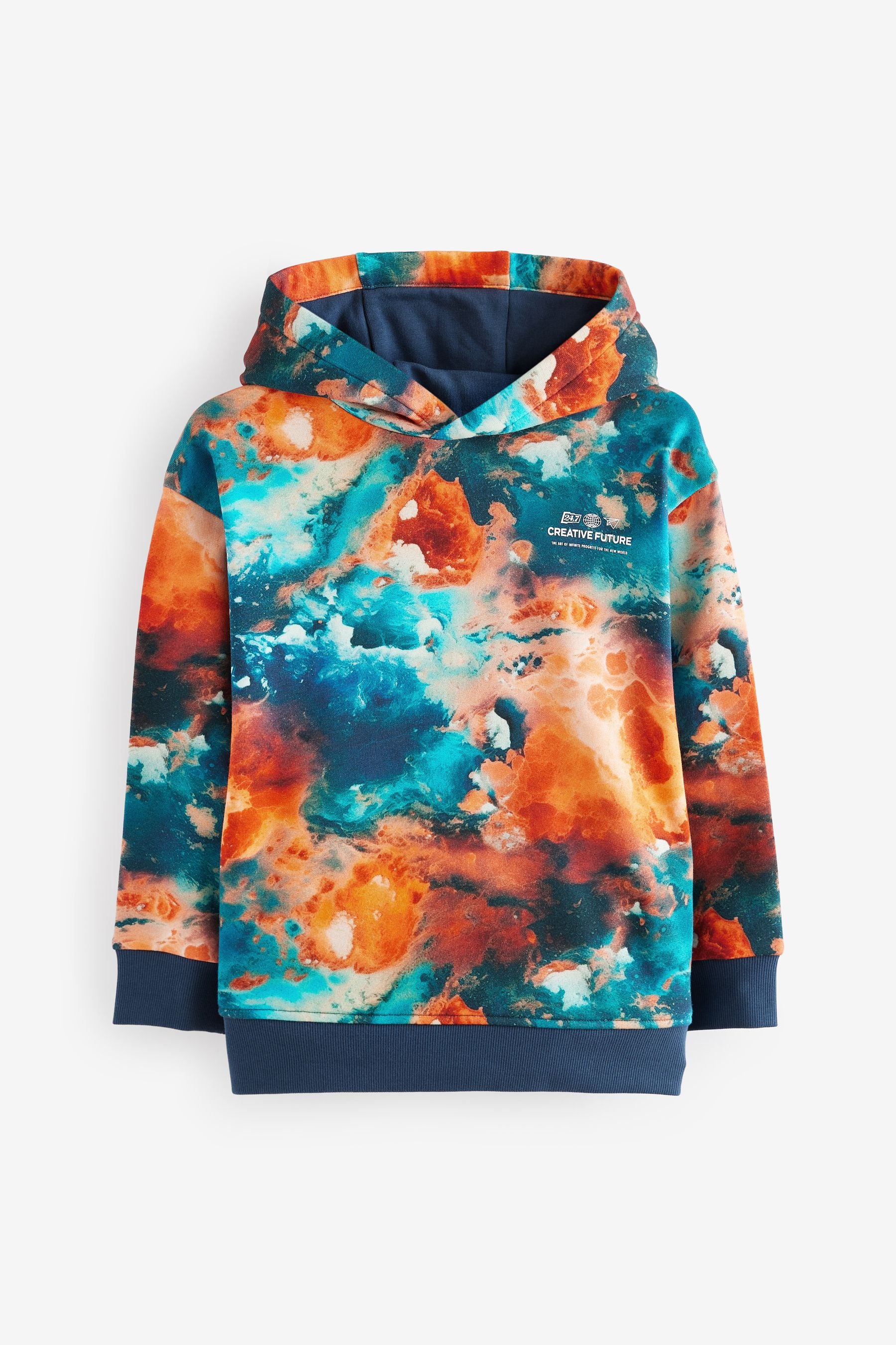 Orange Digital Graphic Hoodie (3-16yrs)