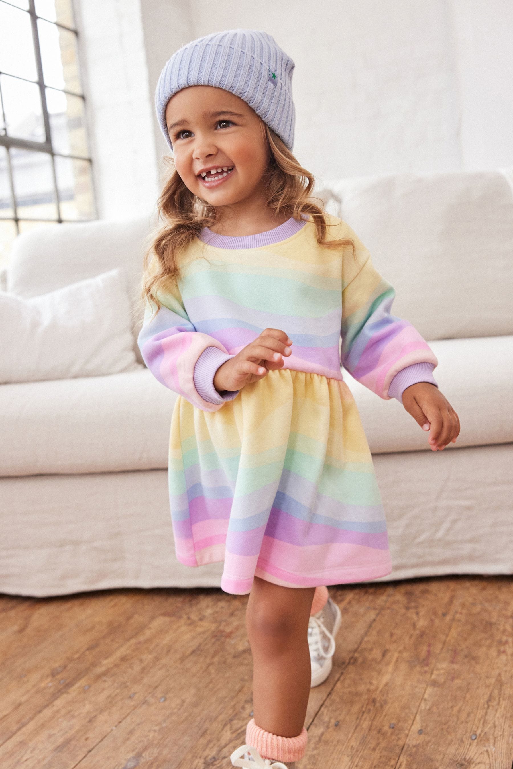 Rainbow Printed Sweat Dress (3mths-7yrs)